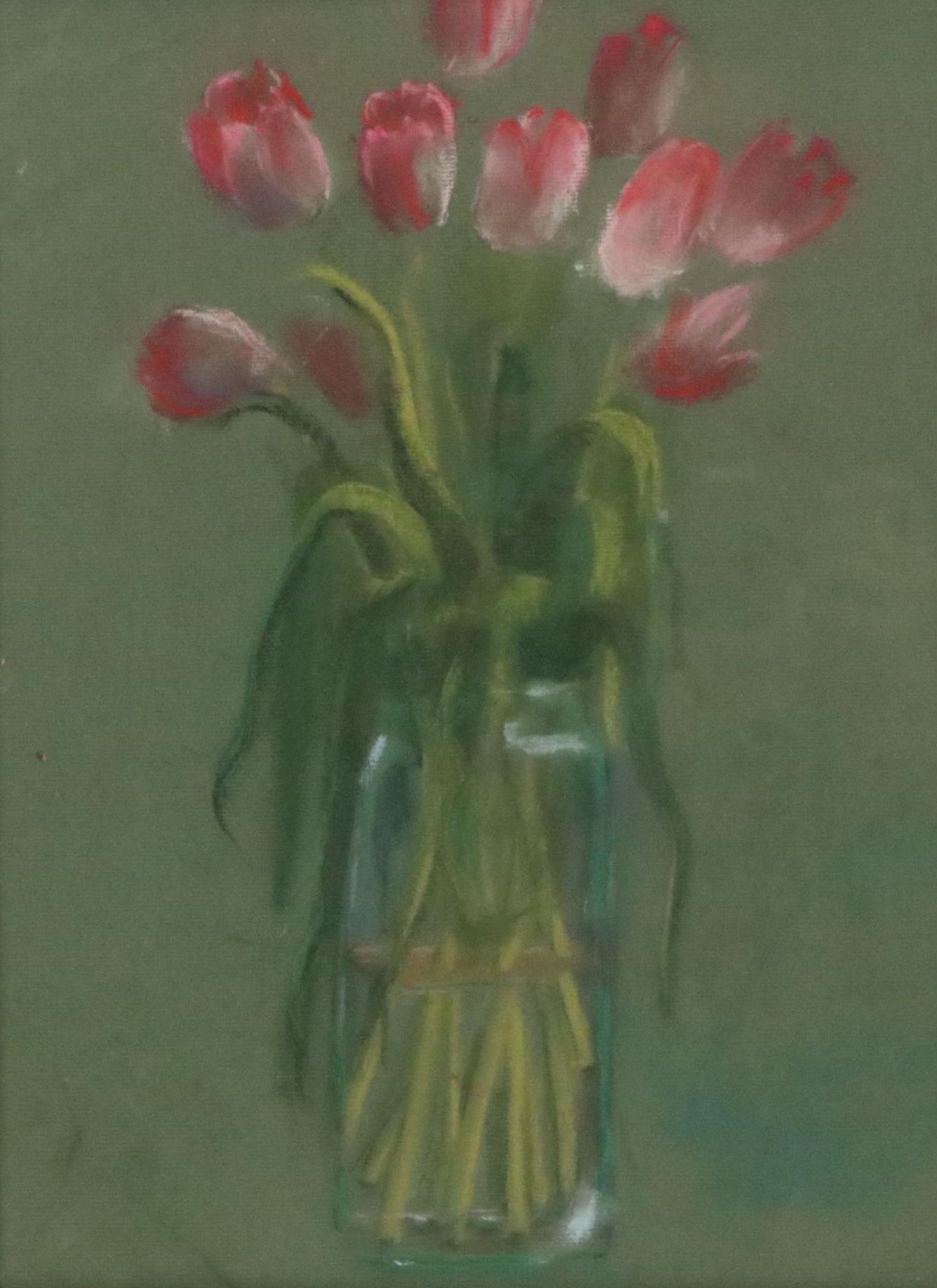 Pastel Drawing of Still Life with Tulips, Mid–Late 20th Century