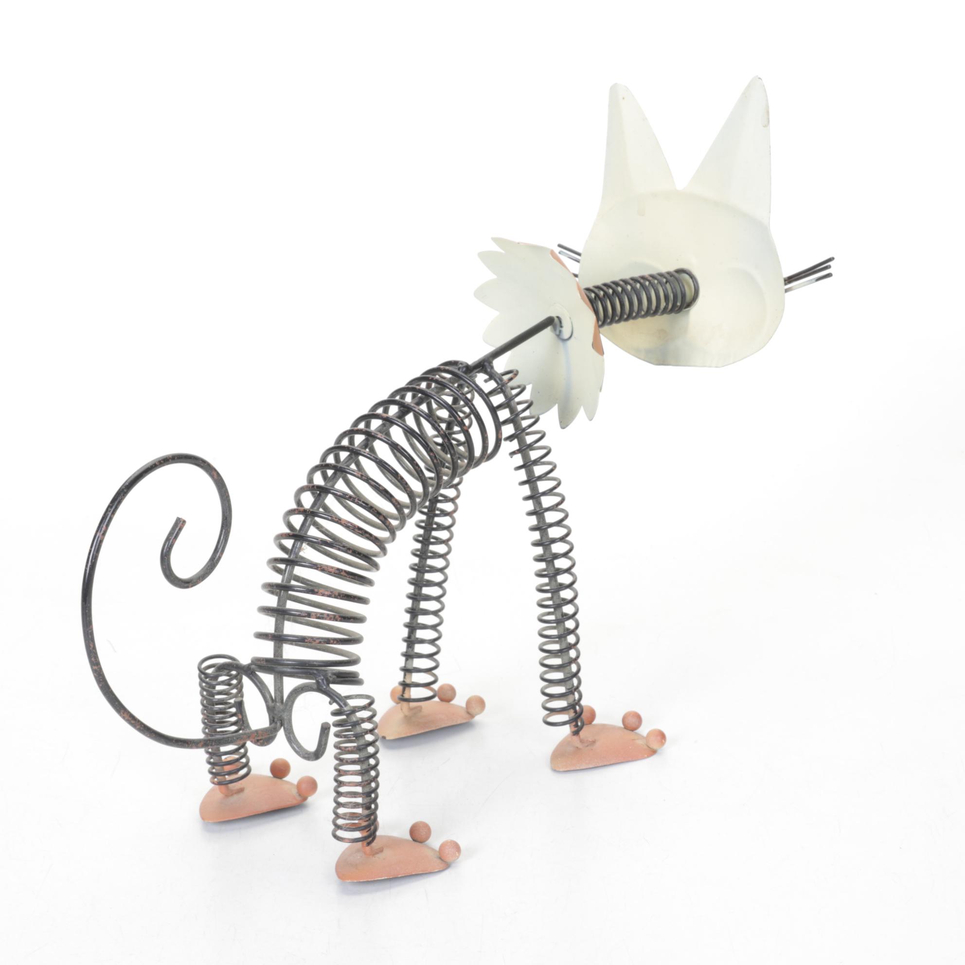 Four Metal Cat Figurines