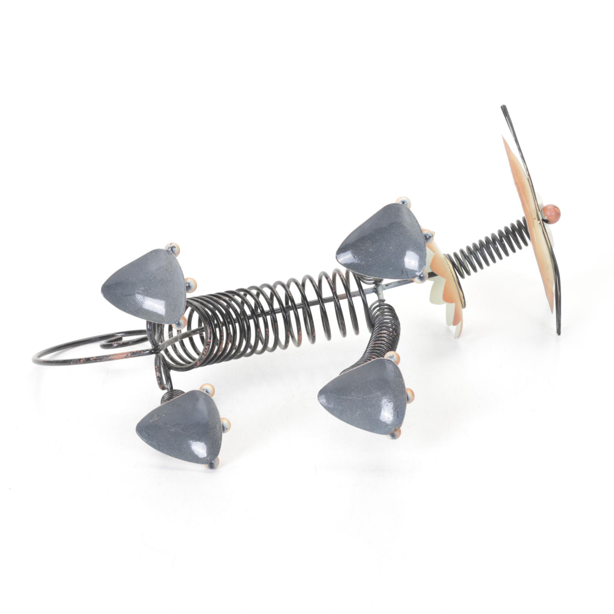 Four Metal Cat Figurines