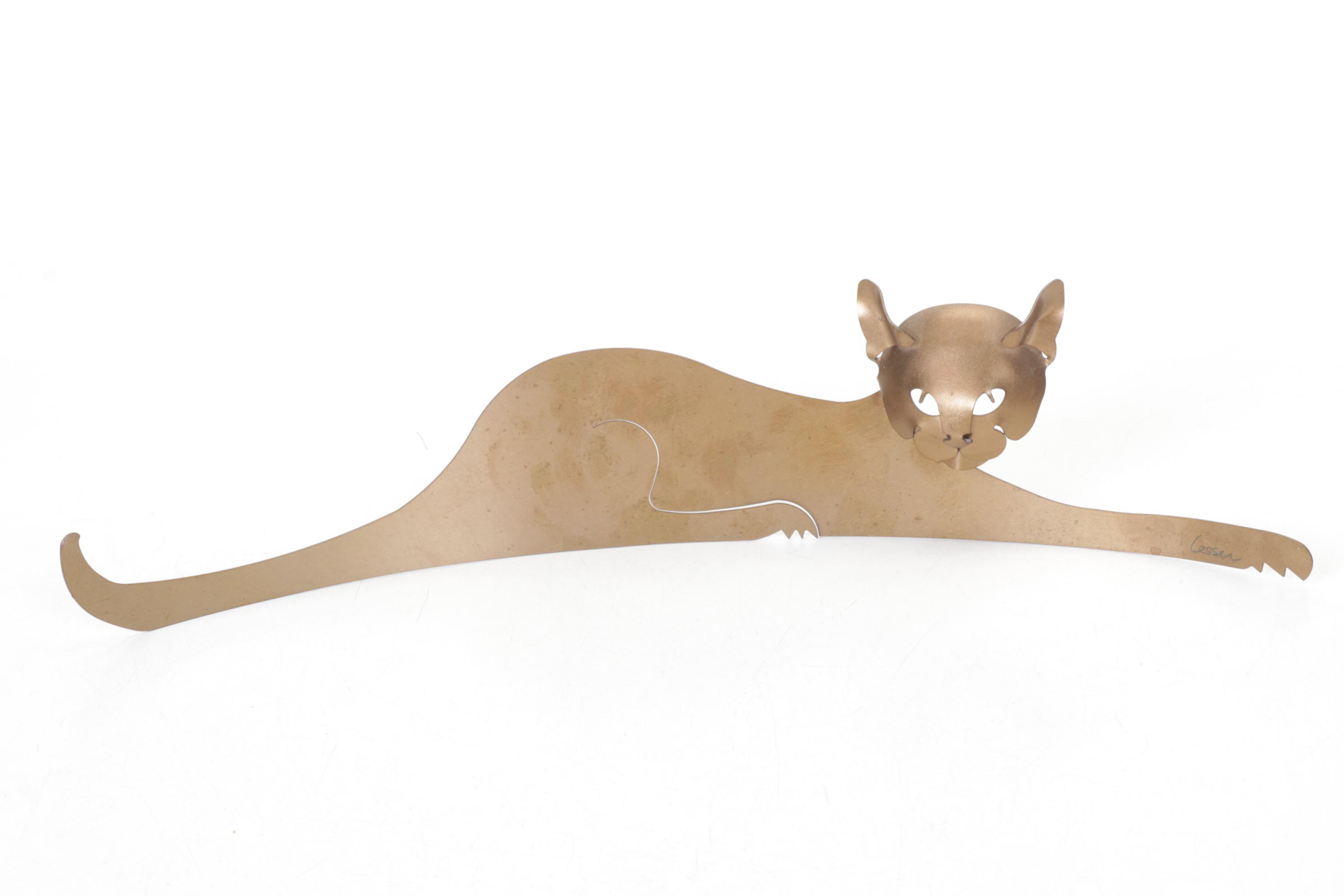 Four Metal Cat Figurines