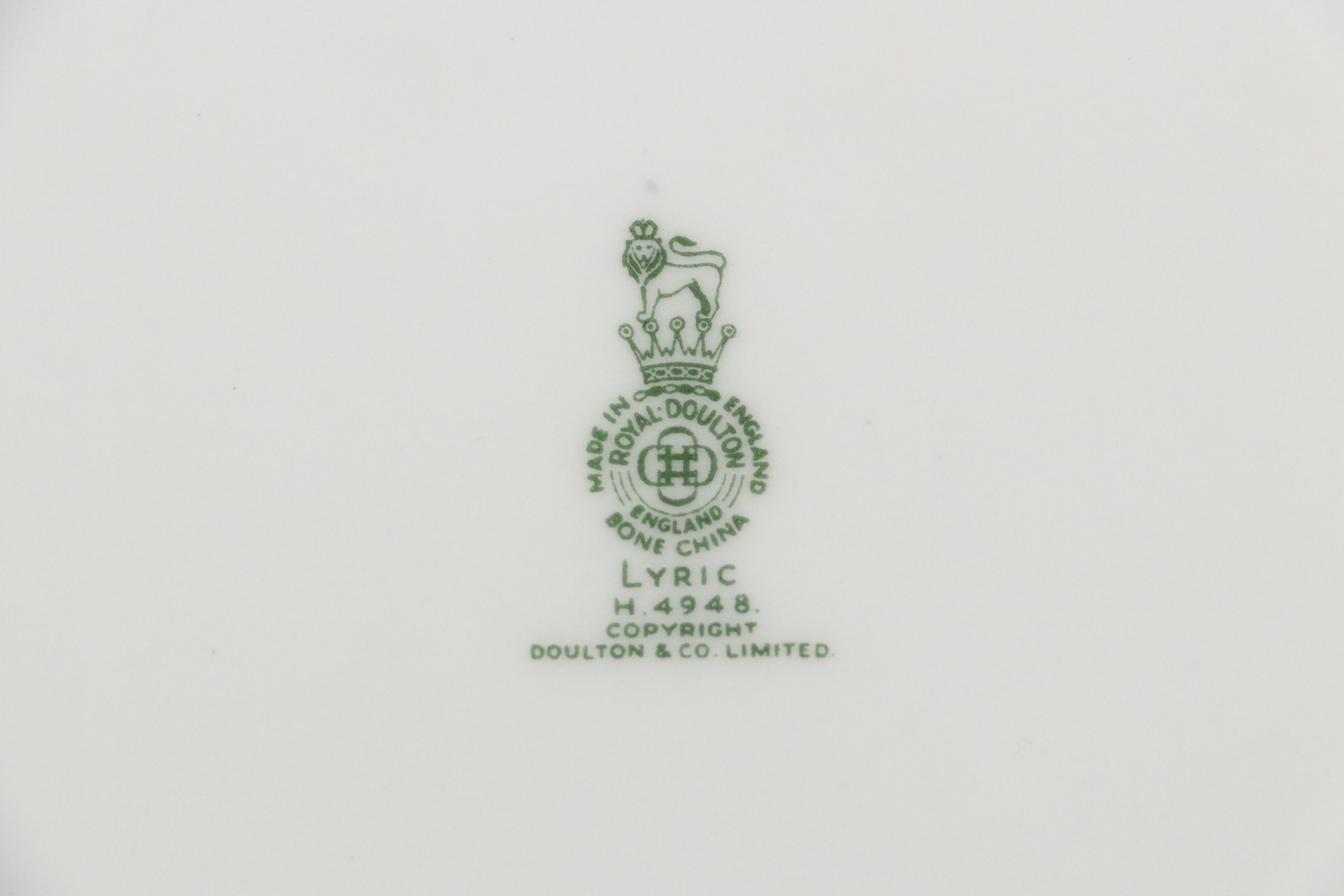 Royal Doulton Bone China "Lyric" Porcelain Dinnerware, 1964-1970