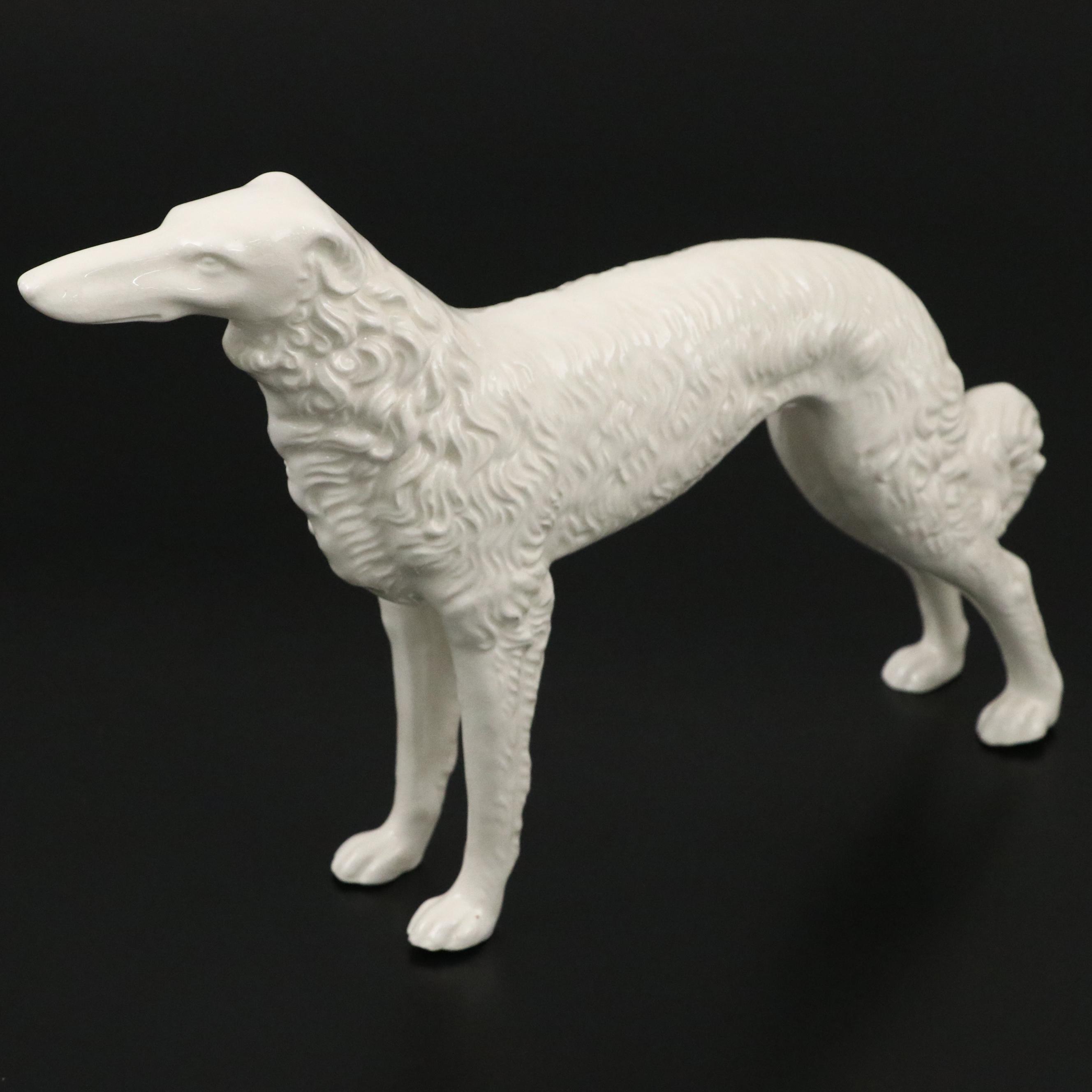 Augarten Austrian Porcelain Greyhound and Kent Art Ware Borzoi Figure