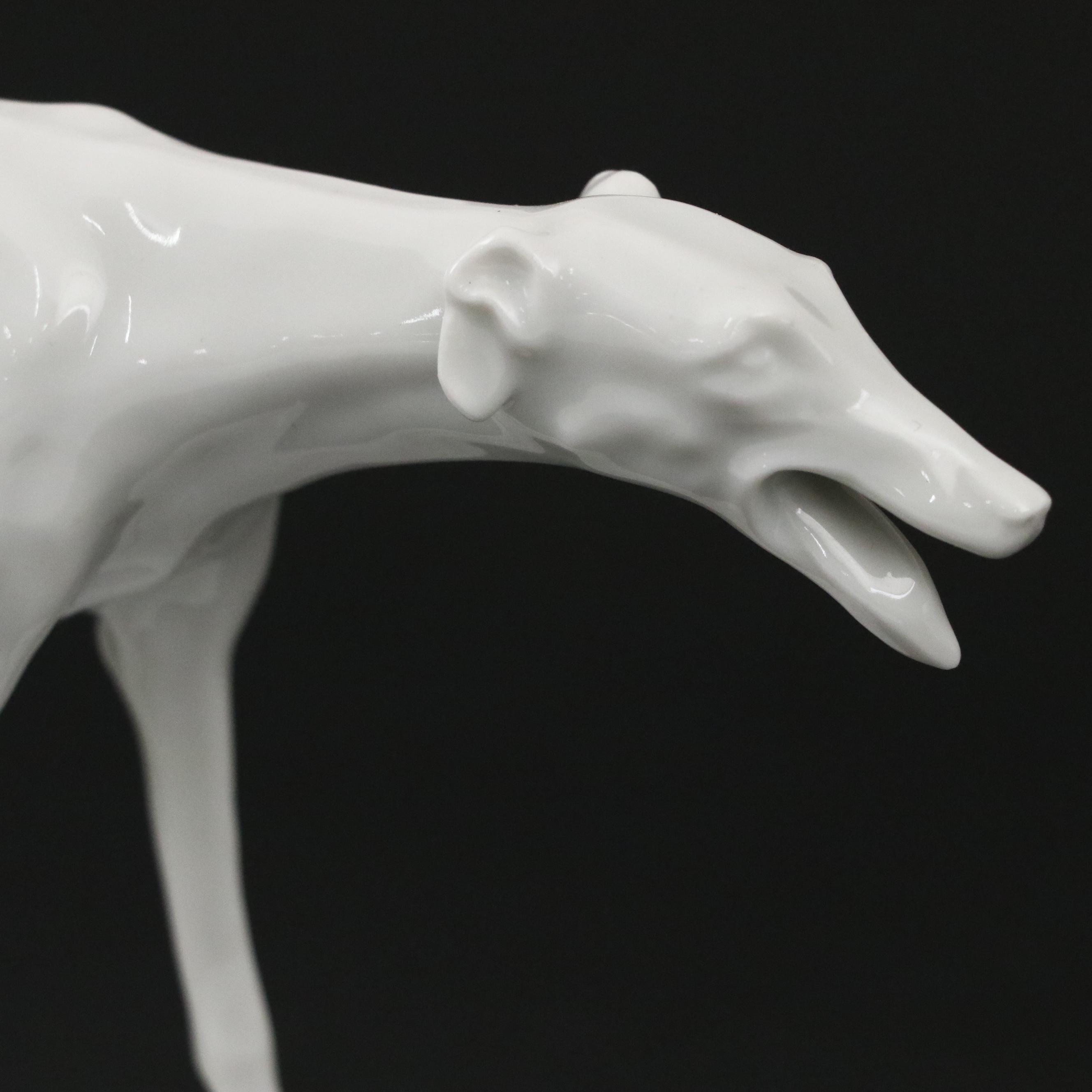 Augarten Austrian Porcelain Greyhound and Kent Art Ware Borzoi Figure