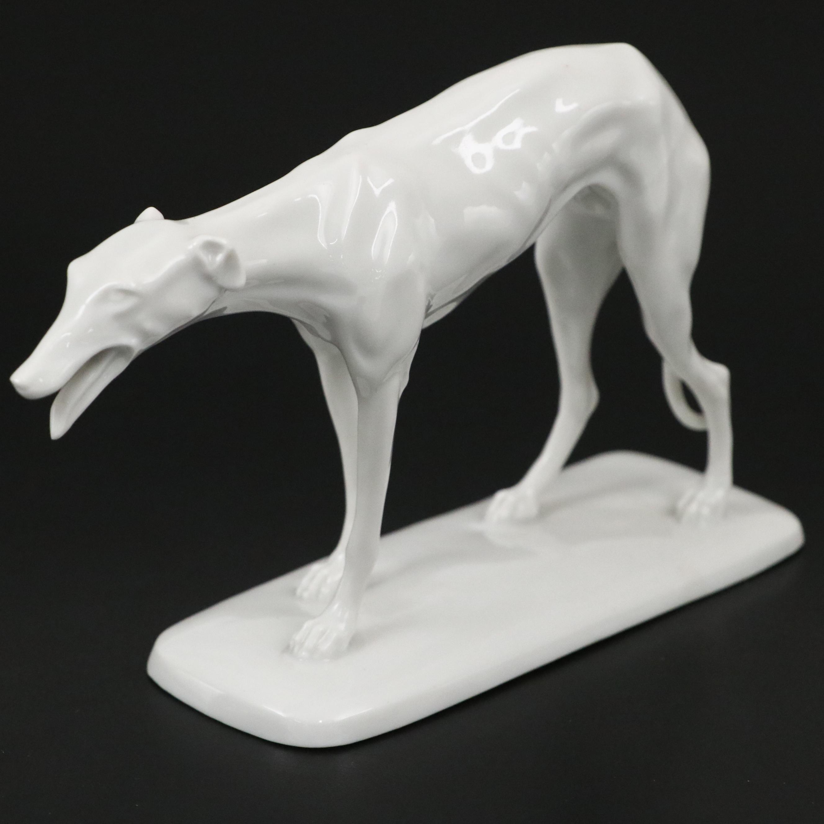 Augarten Austrian Porcelain Greyhound and Kent Art Ware Borzoi Figure