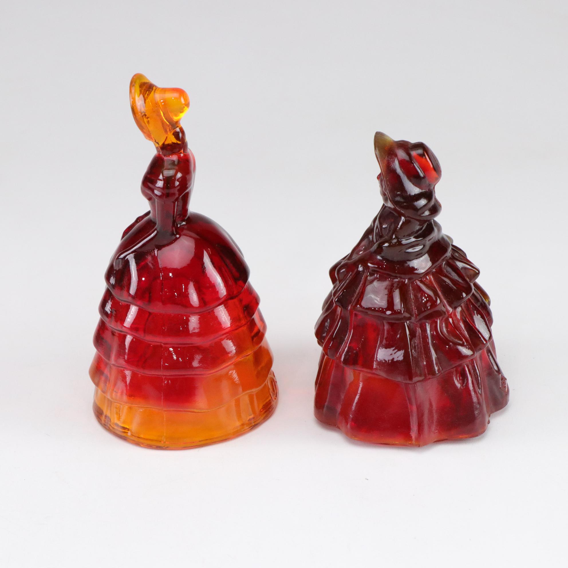 Amberina Southern Belles in Set of Glass Figures by Fenton, Boyd and More