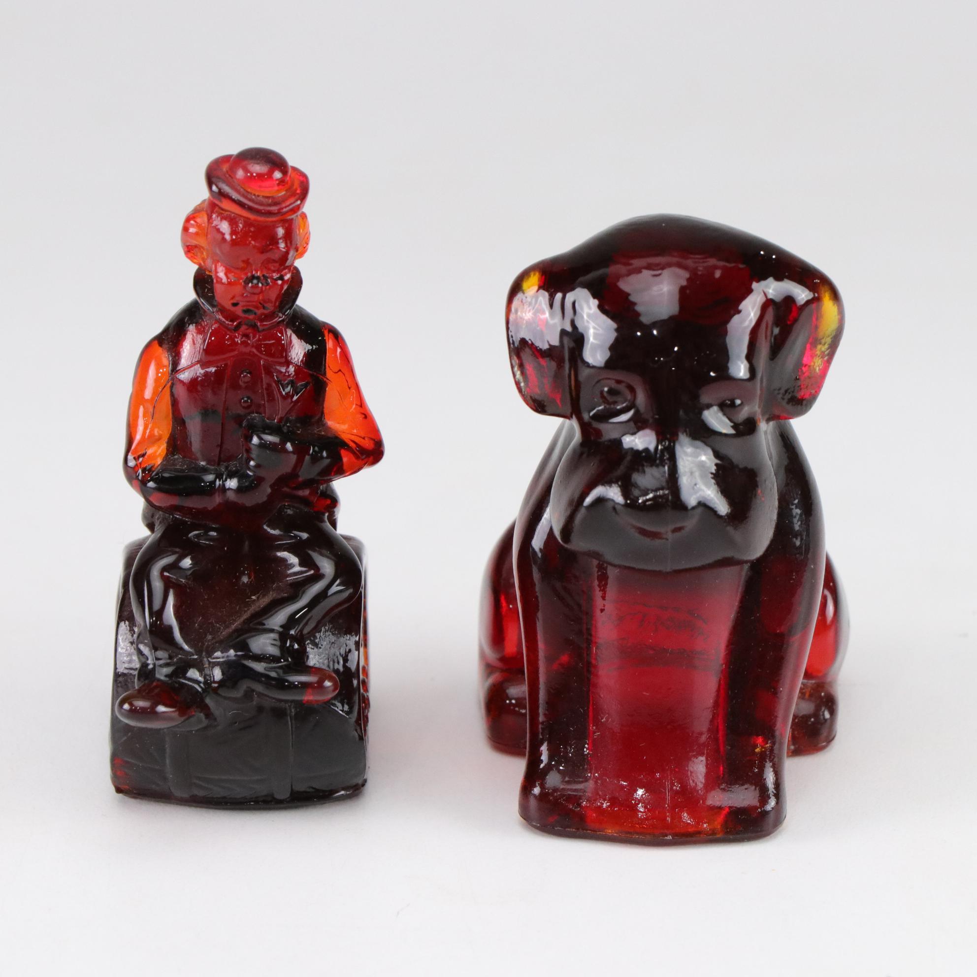 Amberina Southern Belles in Set of Glass Figures by Fenton, Boyd and More