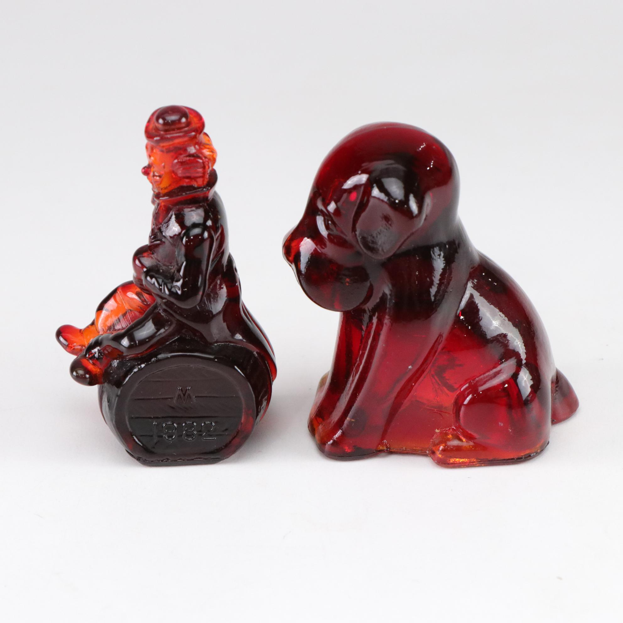 Amberina Southern Belles in Set of Glass Figures by Fenton, Boyd and More