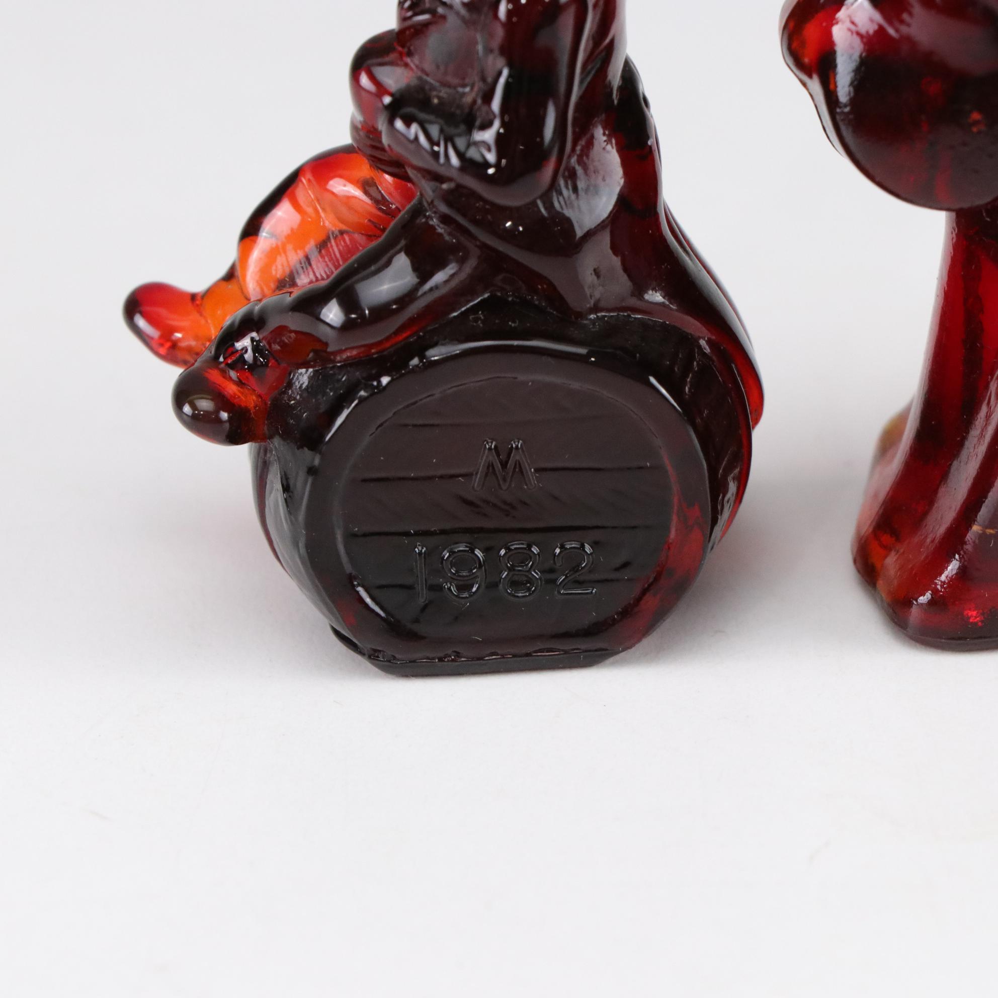 Amberina Southern Belles in Set of Glass Figures by Fenton, Boyd and More