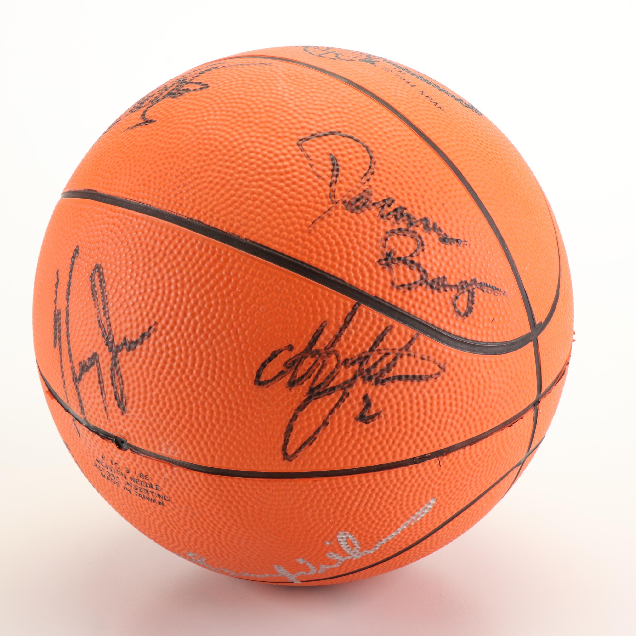 1995 Atlanta Hawks Team Signed Basketball Featuring Mookie Blaylock and More