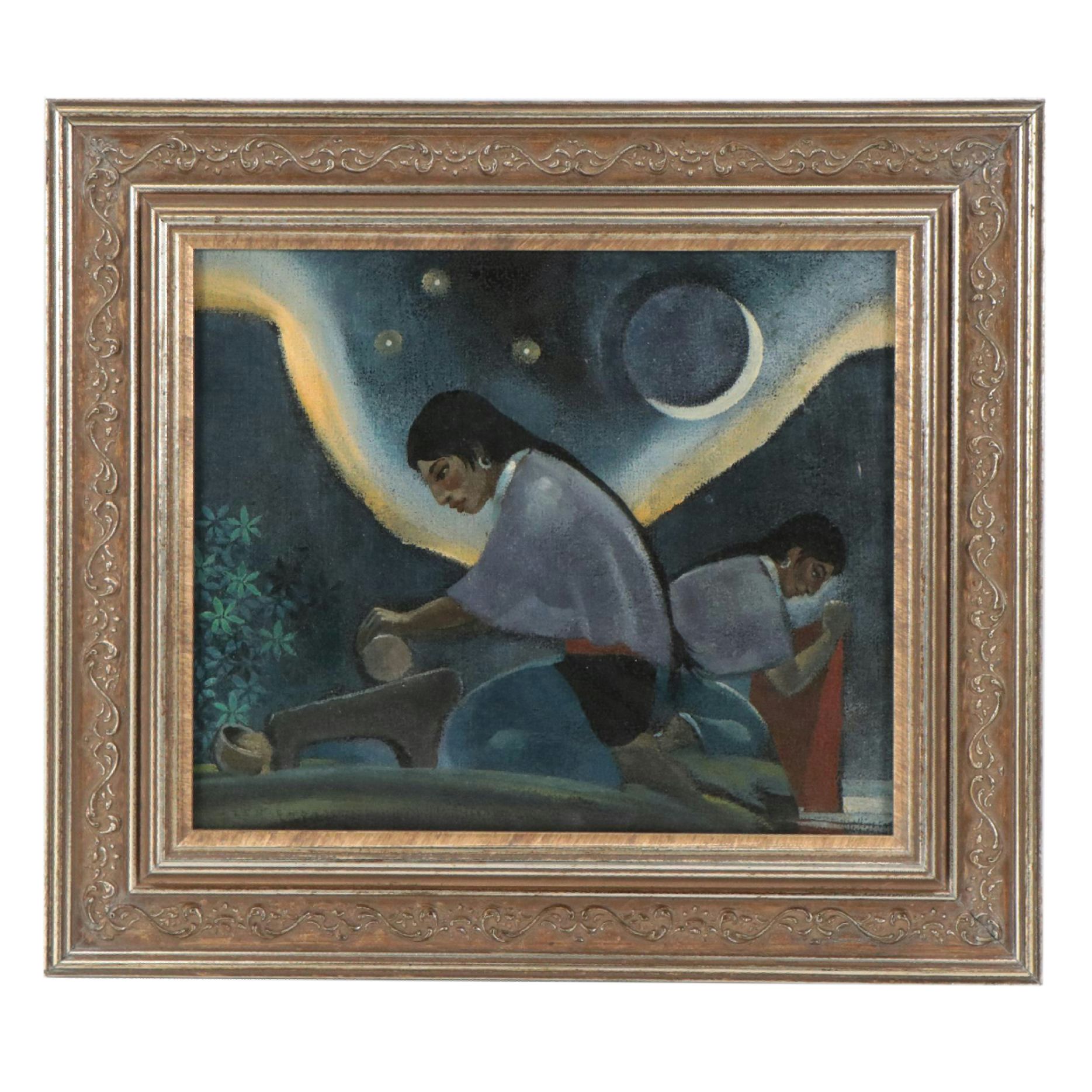 Dale Nichols Oil Painting "Children of the Heart of Heaven" circa 1969