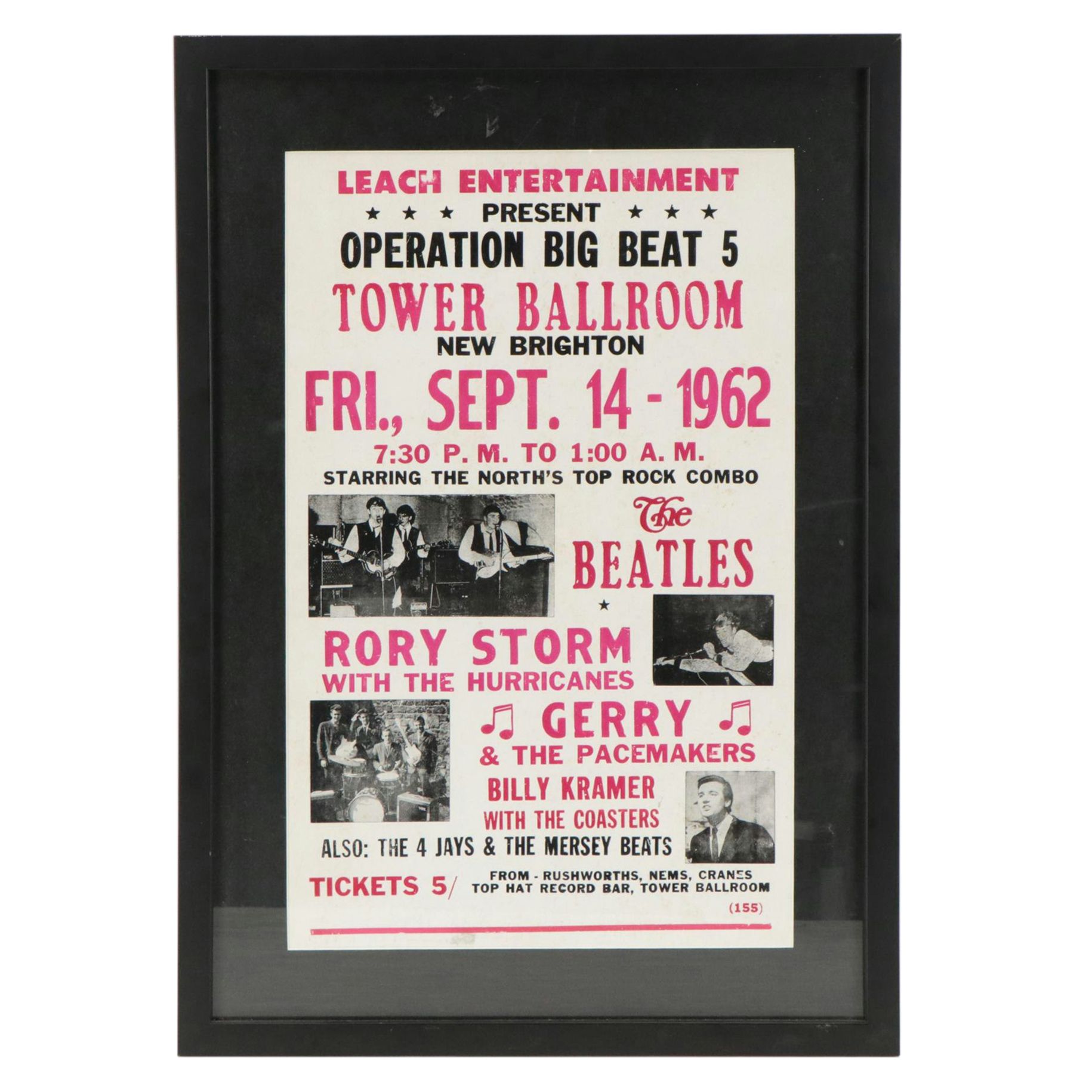 The Beatles at Tower Ballroom Letterpress Concert Poster "Operation Big Beat 5"