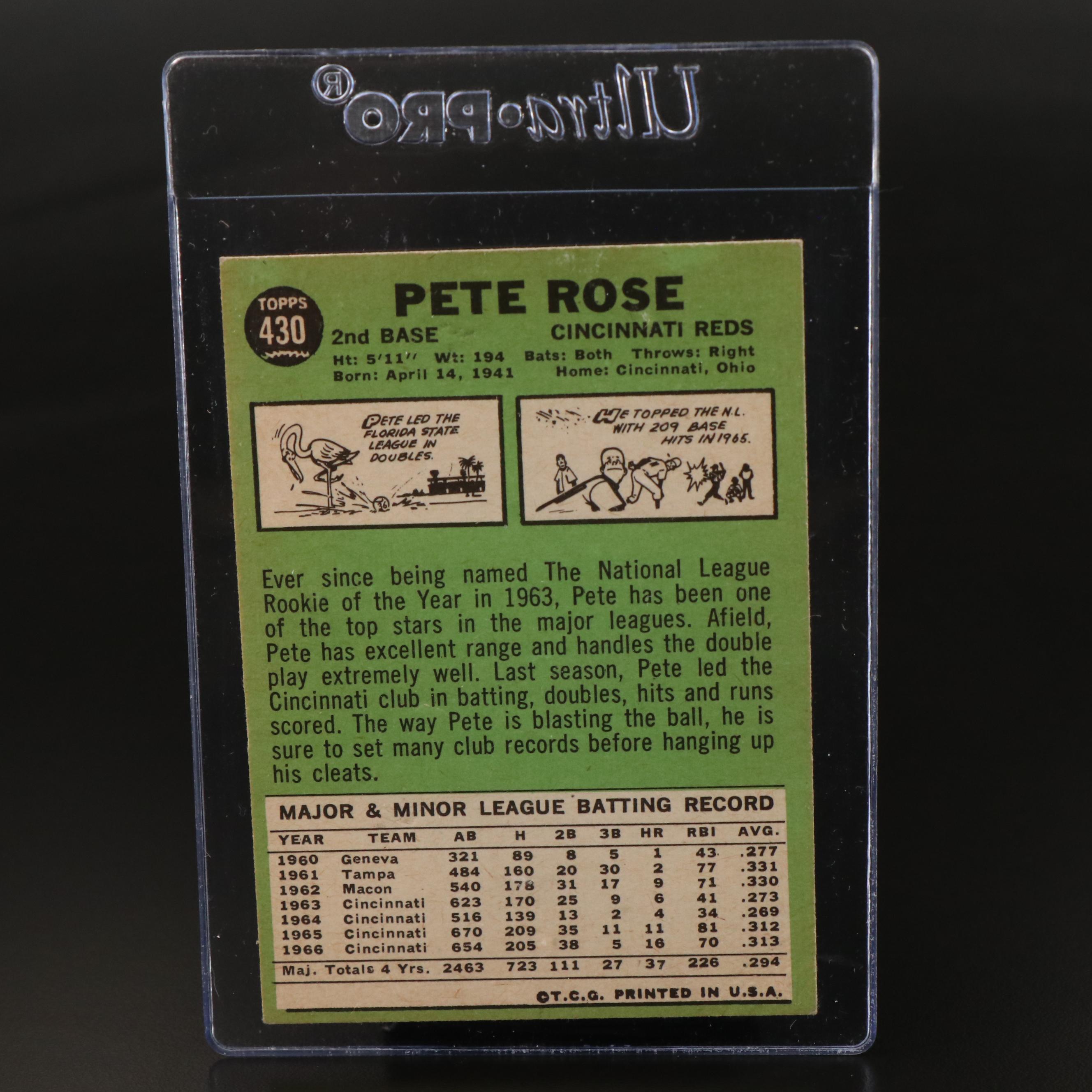 1967 Topps Pete Rose Cincinnati Reds Baseball Card