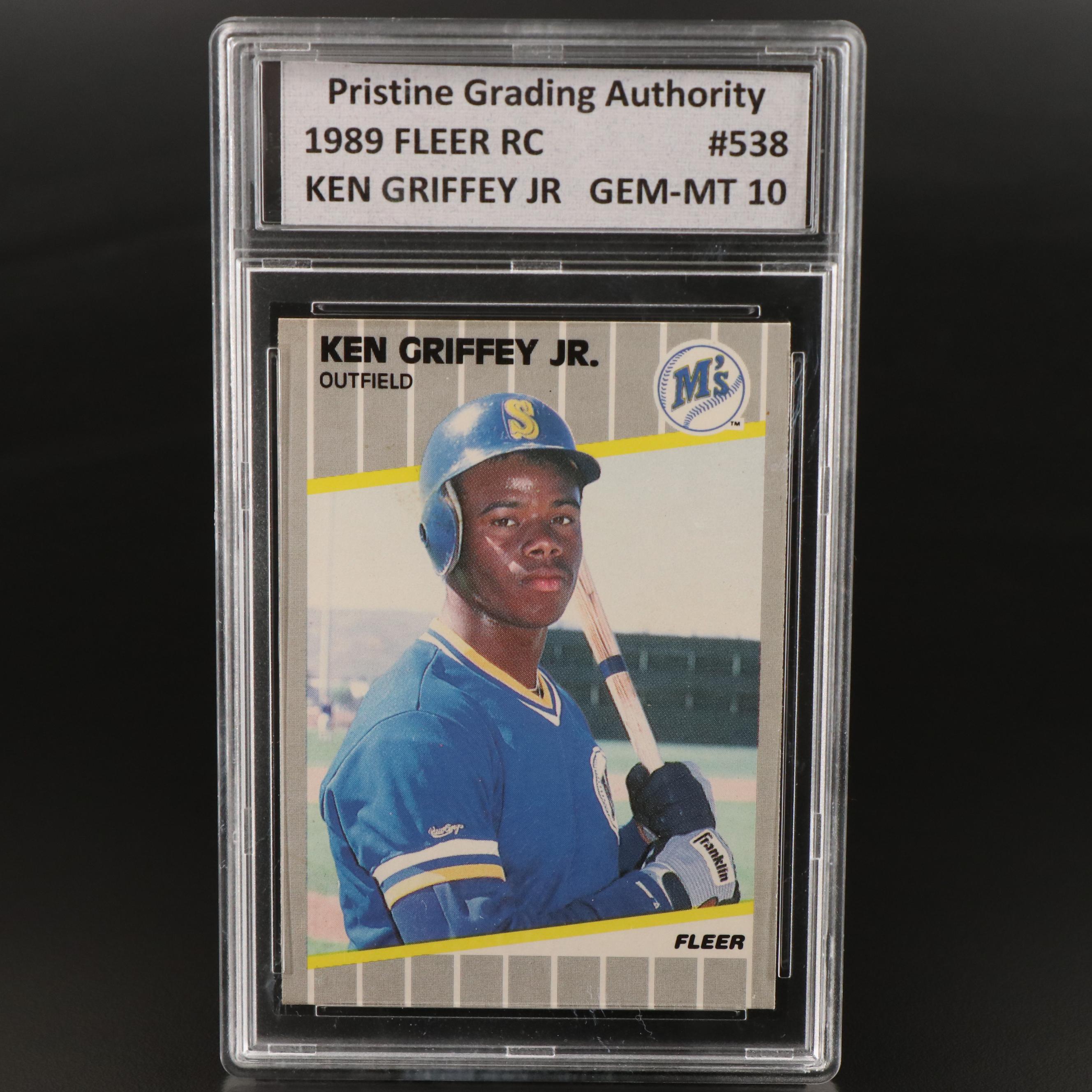1989 Fleer Ken Griffey Jr. Slabbed Rookie Card with Project 2020 Card