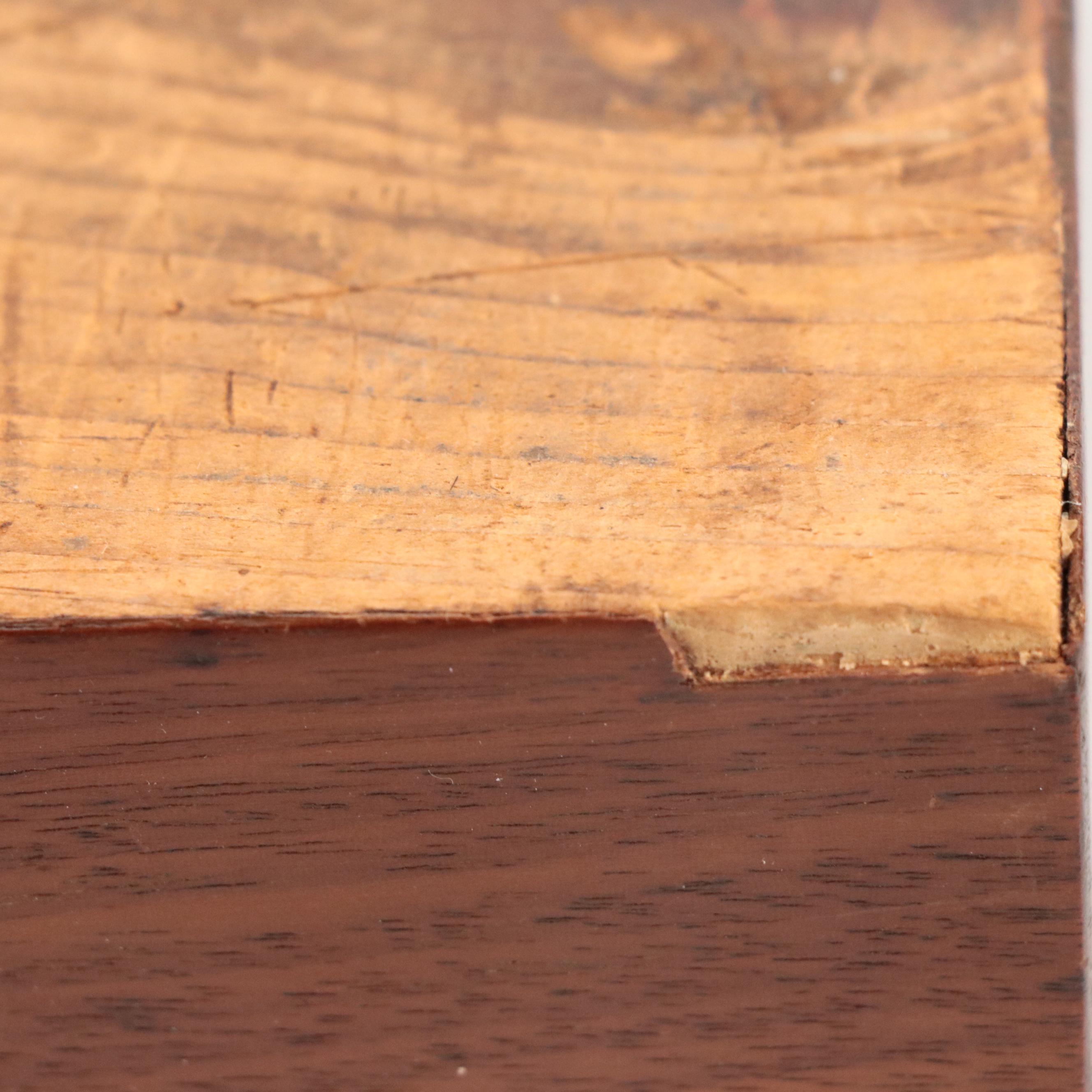 Shaker Style Mahogany and Mixed Wood Inlaid Jewelry Box, 19th Century
