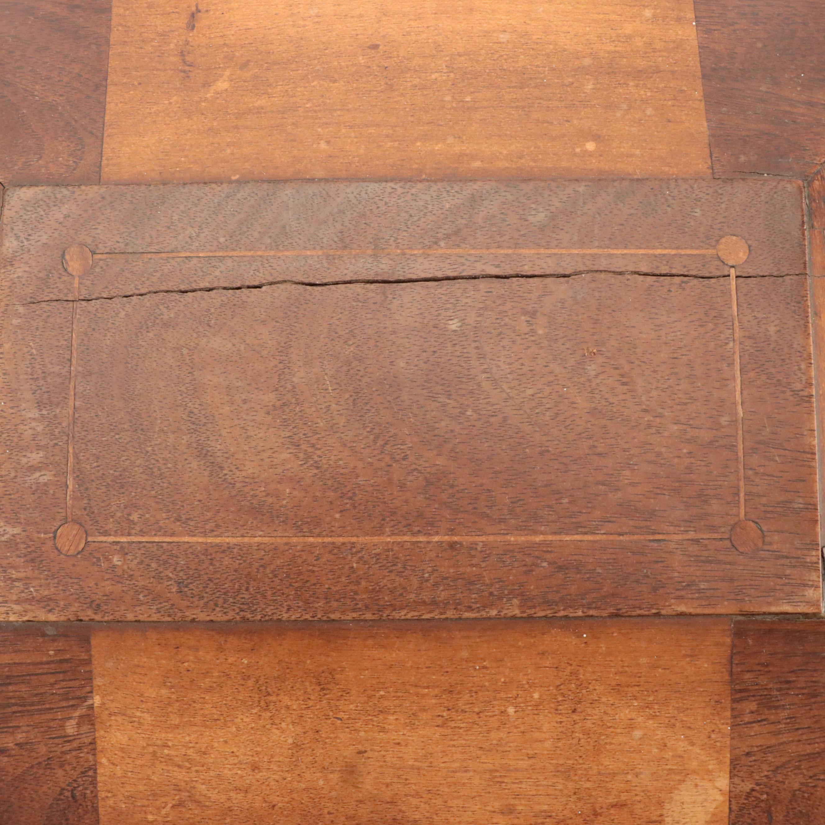 Shaker Style Mahogany and Mixed Wood Inlaid Jewelry Box, 19th Century