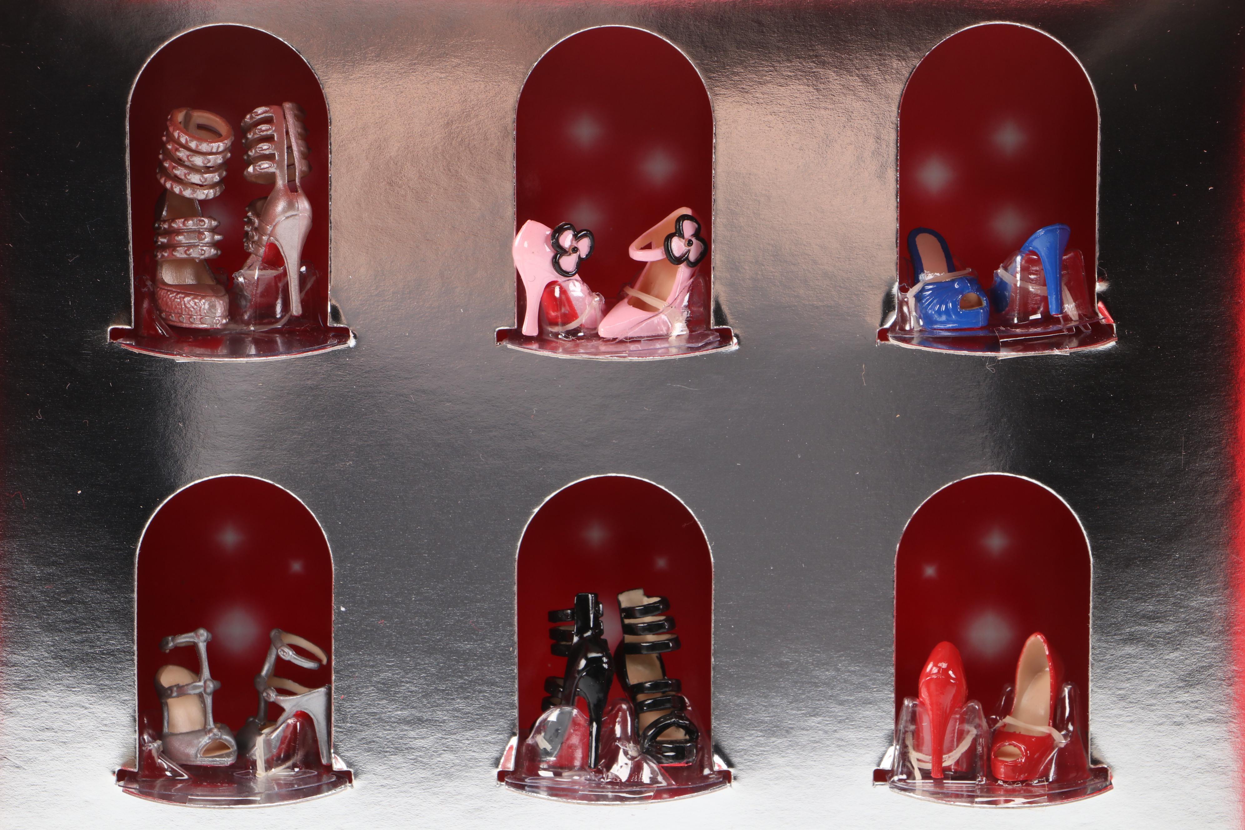 Mattel Christian Louboutin Collector Shoes and Barbie Basics Black Label Dolls
