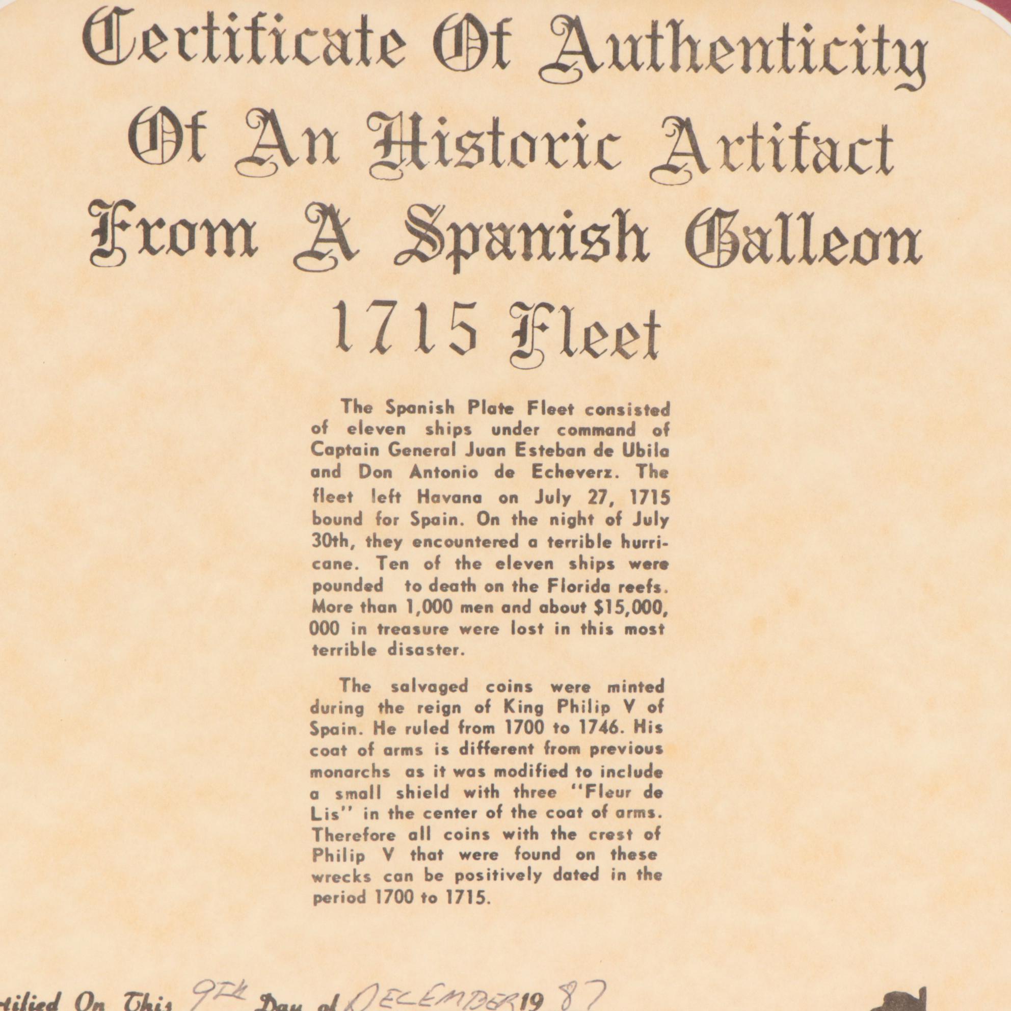 18th Century 8-Reales Spanish Colonial Silver Cob Coin of King Phillip V