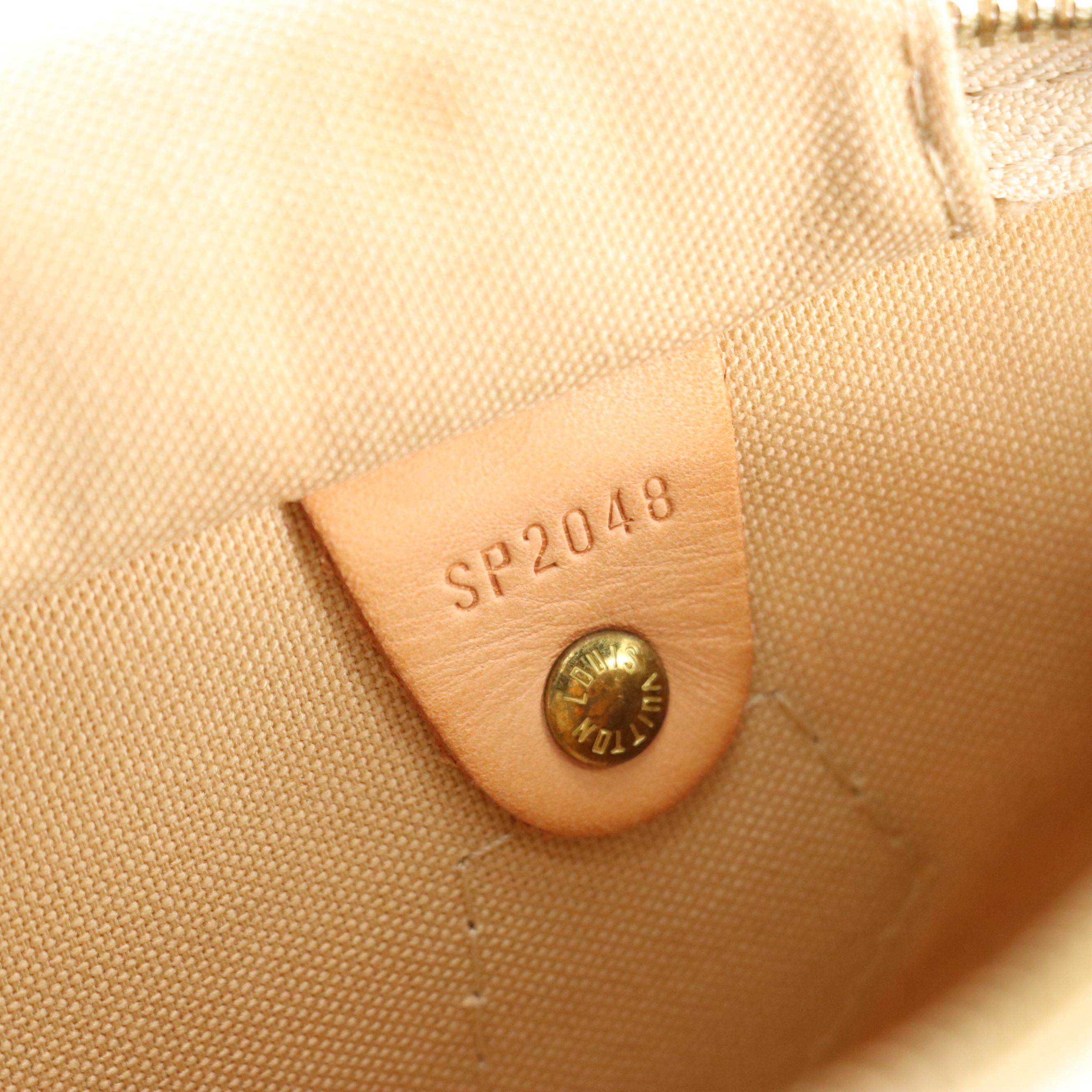 Louis Vuitton Speedy 30 Boston Bag in Damier Azur Canvas and Vachetta Leather