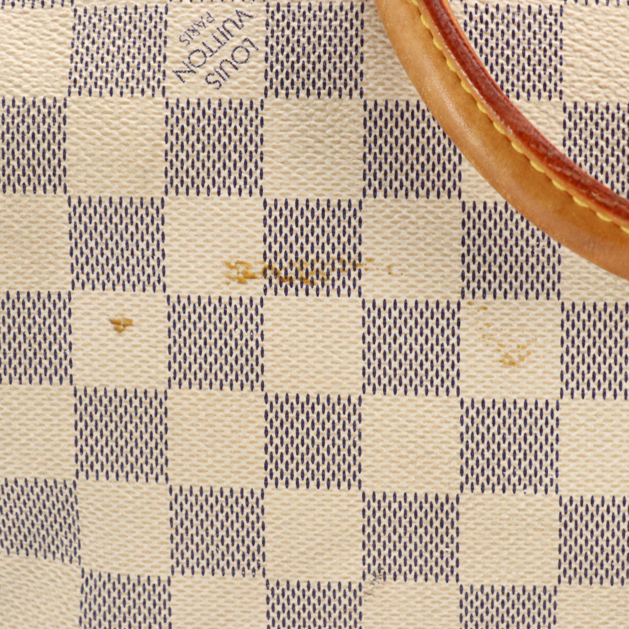 Louis Vuitton Speedy 30 Boston Bag in Damier Azur Canvas and Vachetta Leather