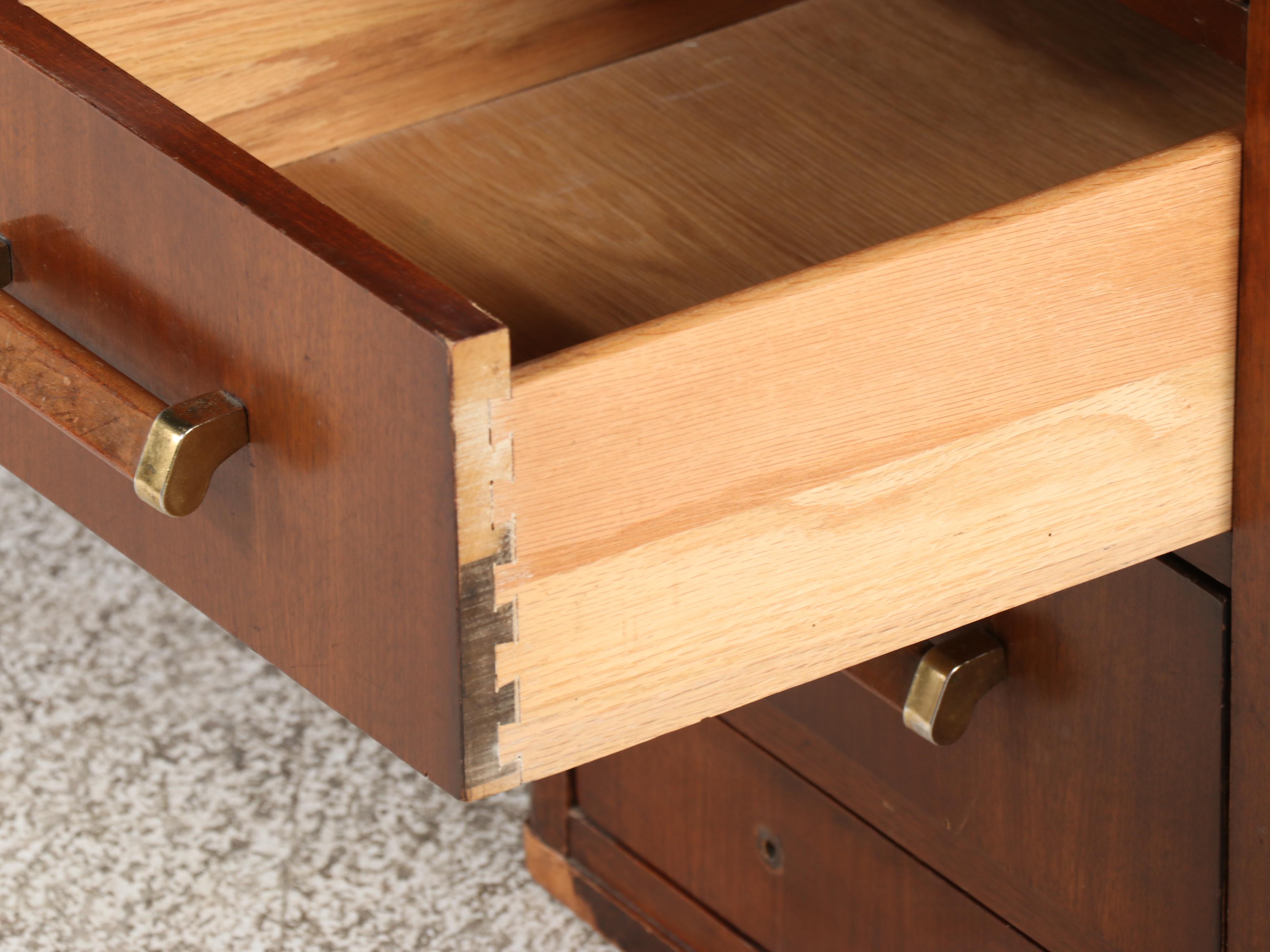 Imperial Desk Company Mid Century Modern Walnut Executive Desk