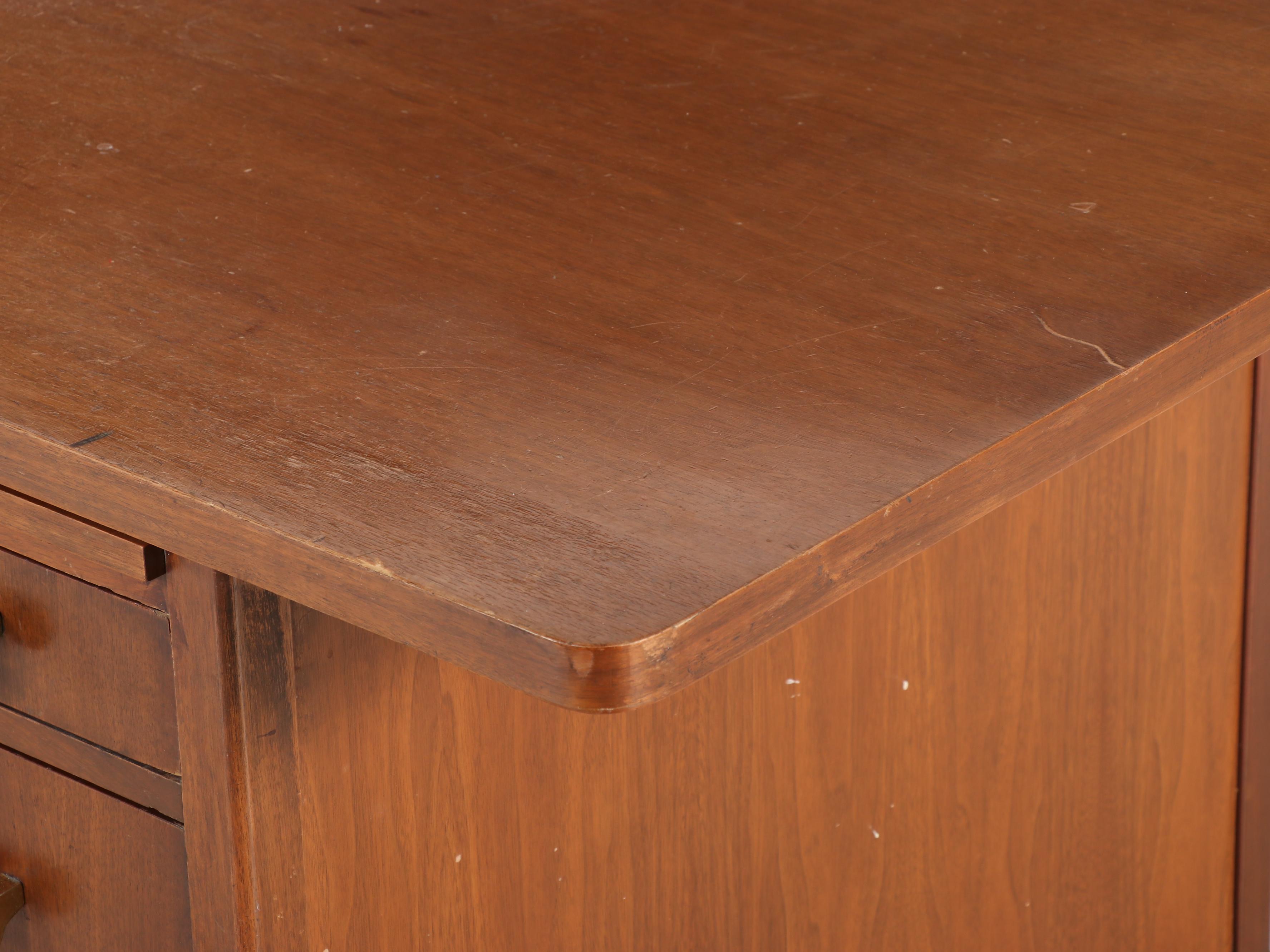 Imperial Desk Company Mid Century Modern Walnut Executive Desk