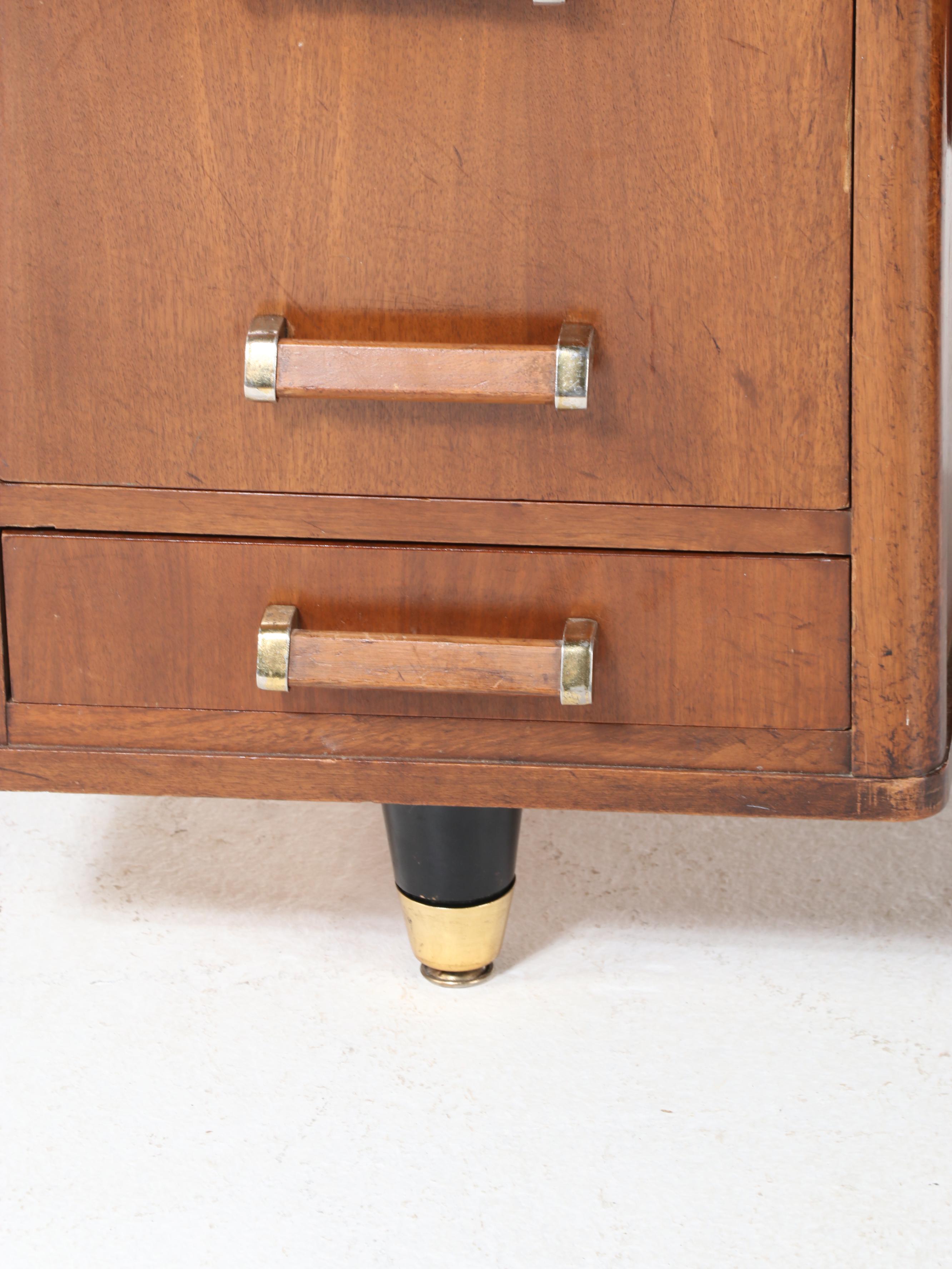 Imperial Desk Company Mid Century Modern Walnut Executive Desk