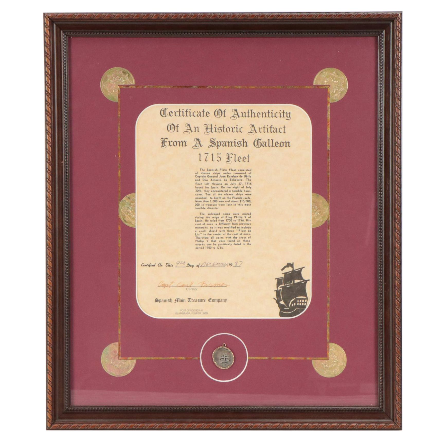 18th Century 8-Reales Spanish Colonial Silver Cob Coin of King Phillip V