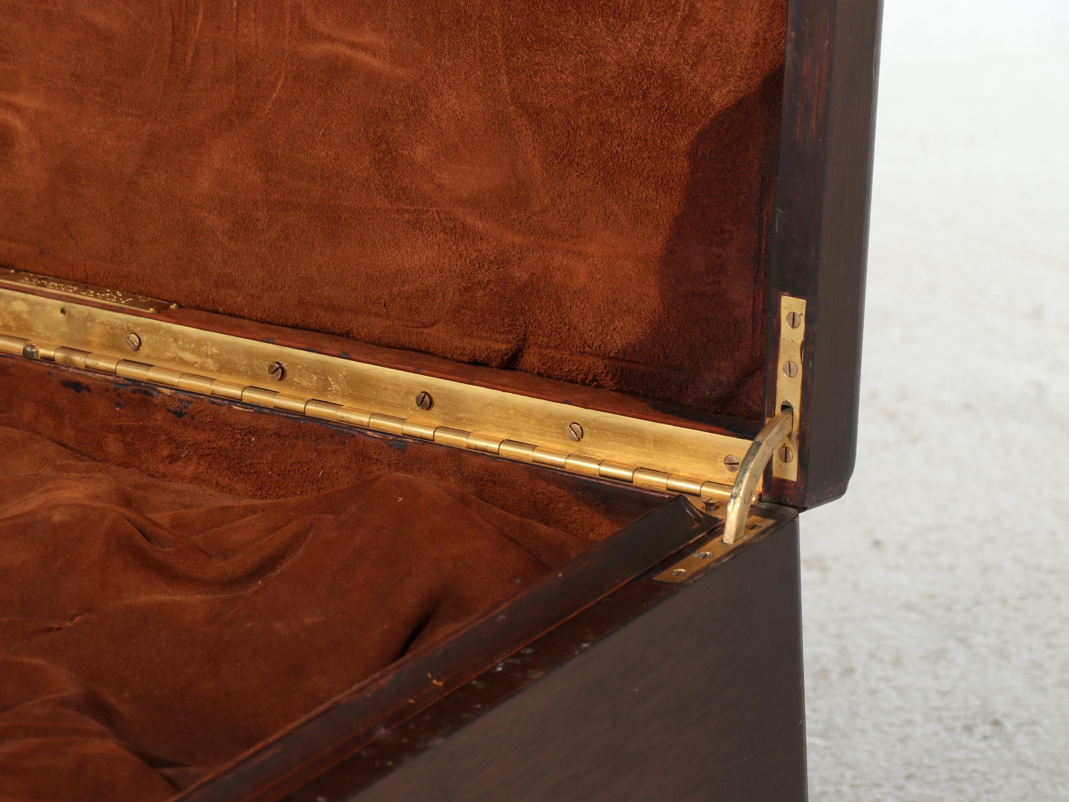 Tiffany & Co. Oak and Burlwood Three-Drawer Silver Chest, Early 20th Century