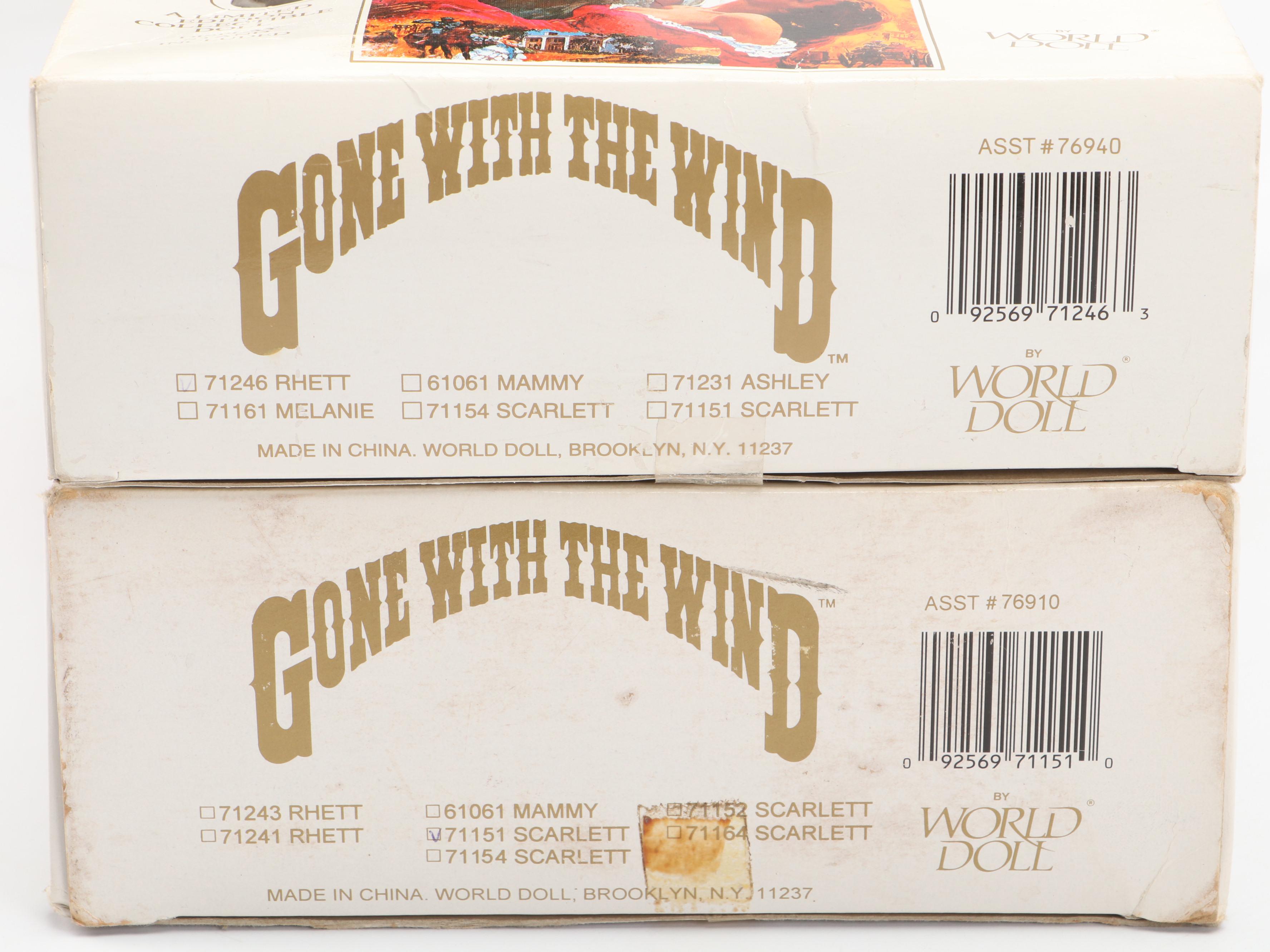 World Doll "Scarlett O'Hara" and "Rhett Butler" Gone with the Wind Dolls, 1989