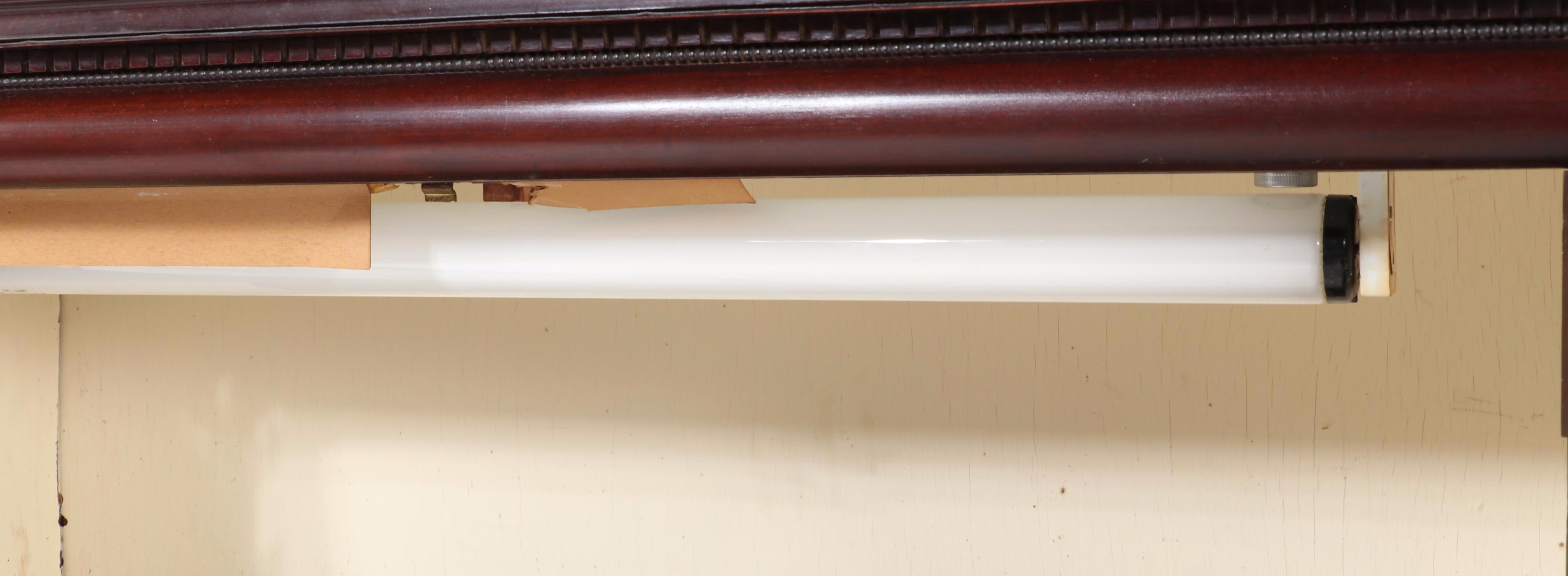 Classical Revival Mahogany and Leaded Glass Bookcase, Early 20th Century