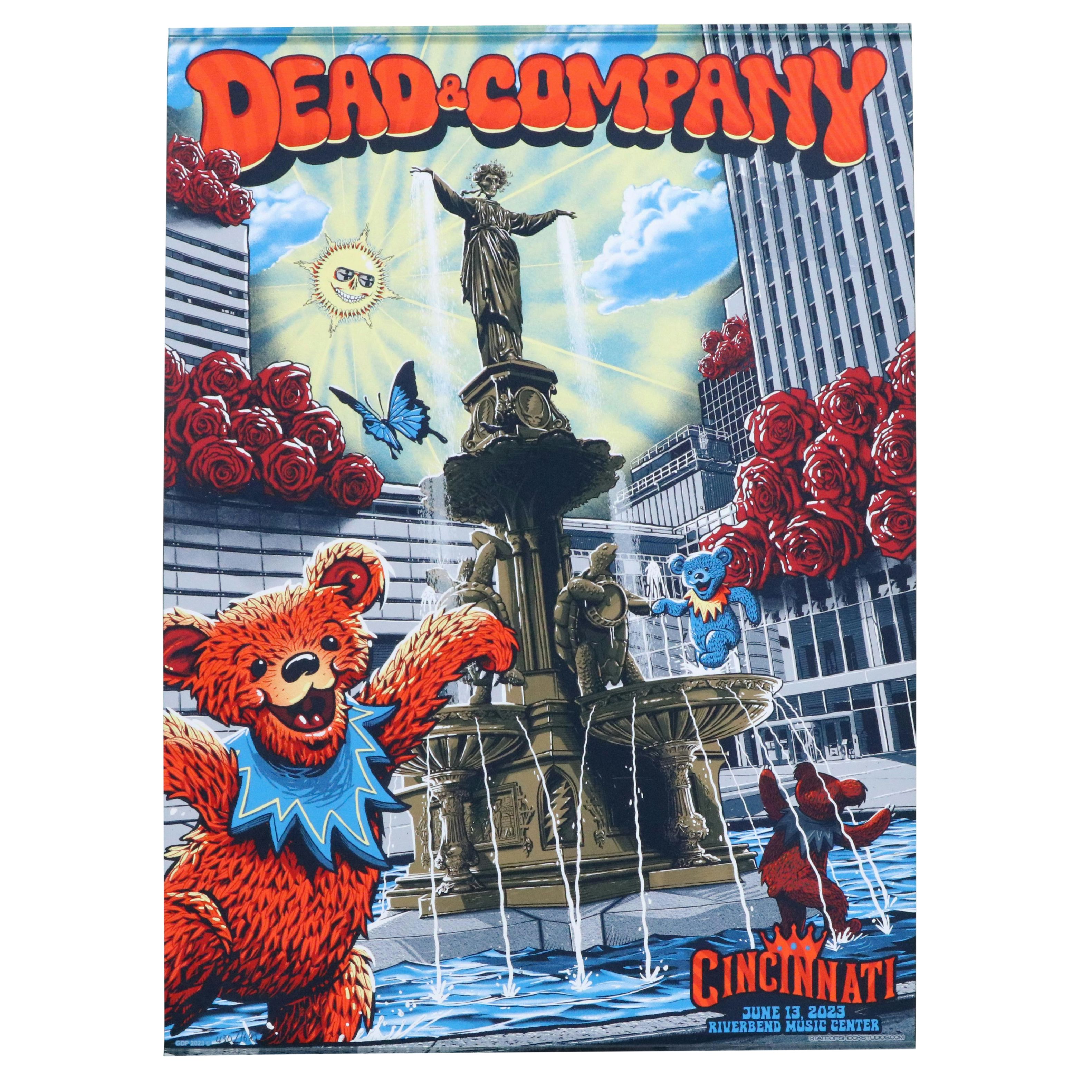 "Dead & Company" Cincinnati Riverbend Serigraph Concert Poster, 2023