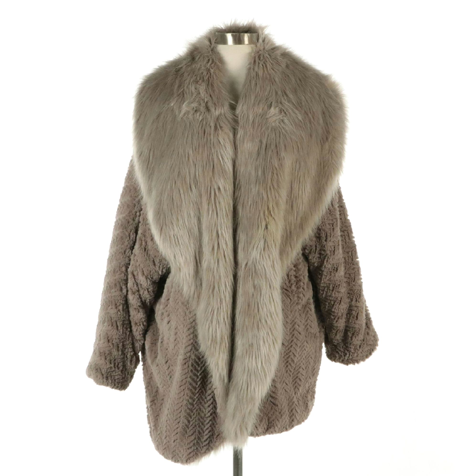 Adrienne Landau Faux Fur Coat