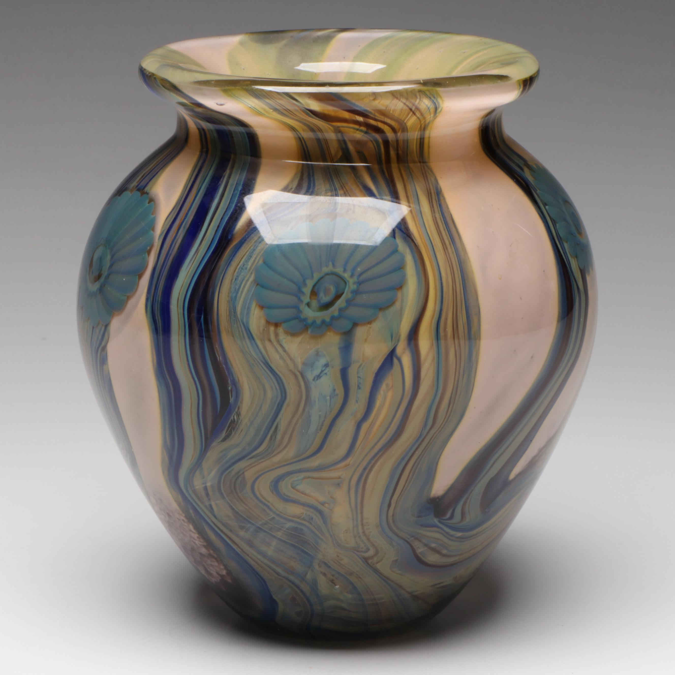 Robert Eickholt "Seascape" Handblown Studio Art Glass Vase, 2007