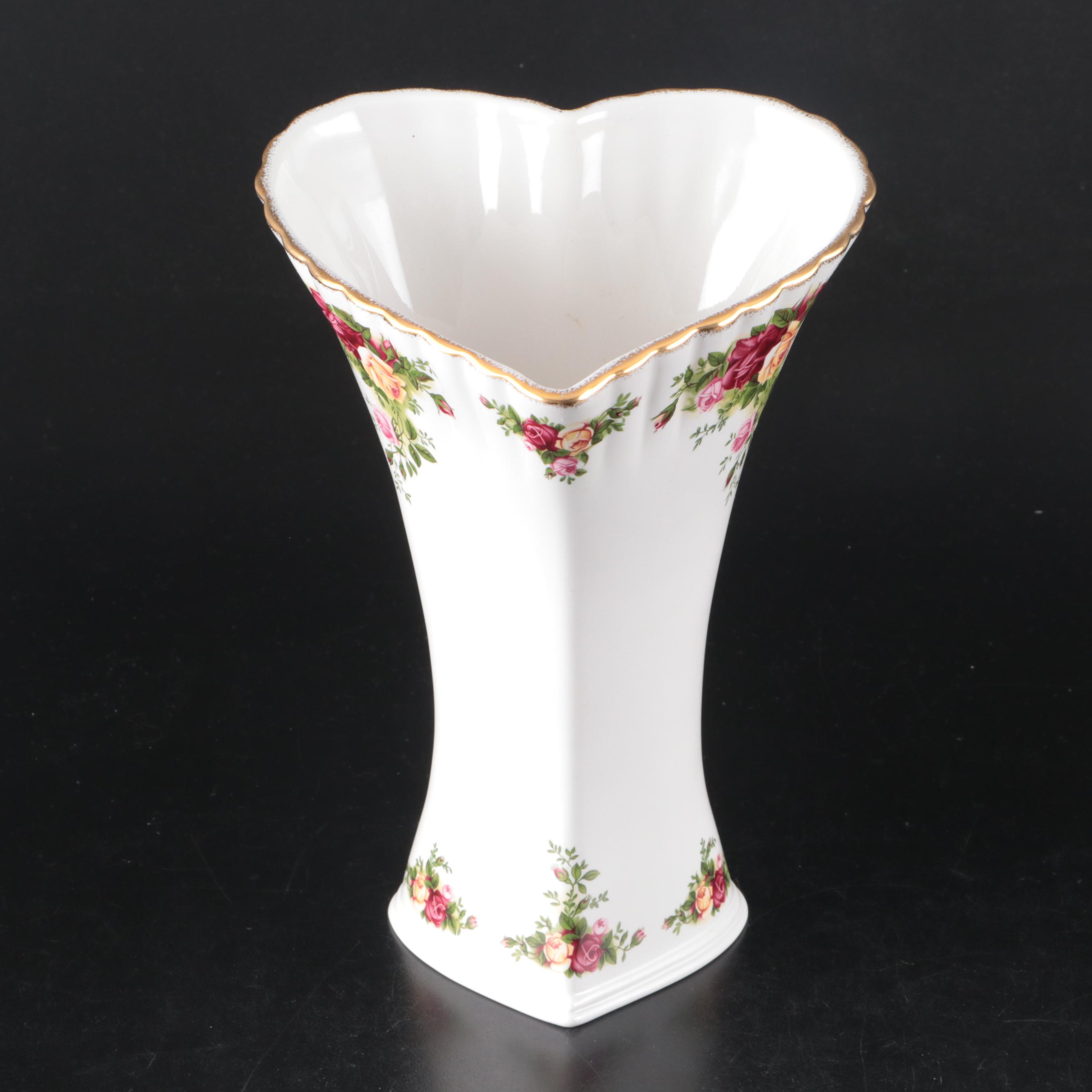 Royal Albert "Old Country Roses" Vase with "Blossom Time" Creamer and Sugar
