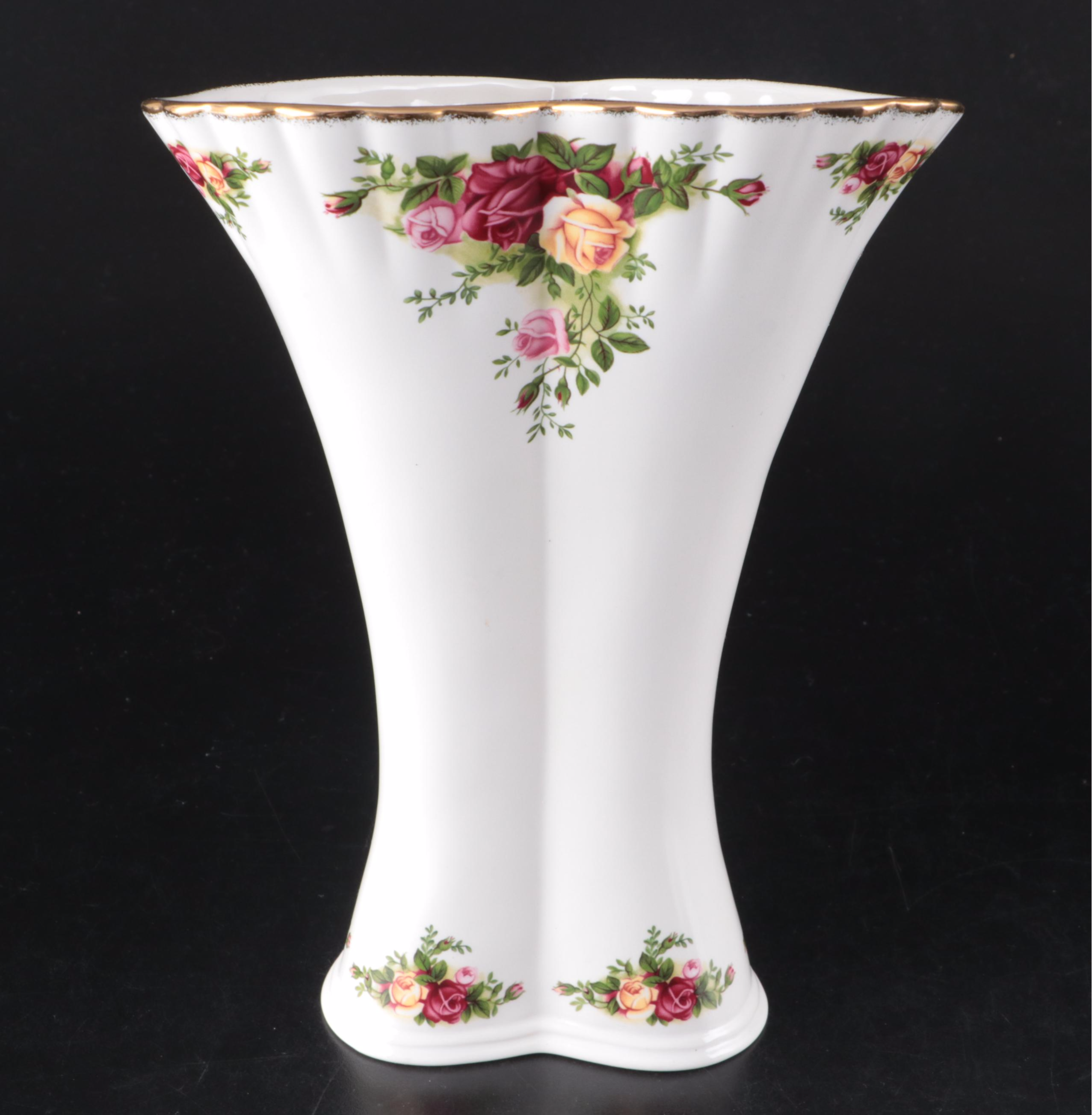 Royal Albert "Old Country Roses" Vase with "Blossom Time" Creamer and Sugar