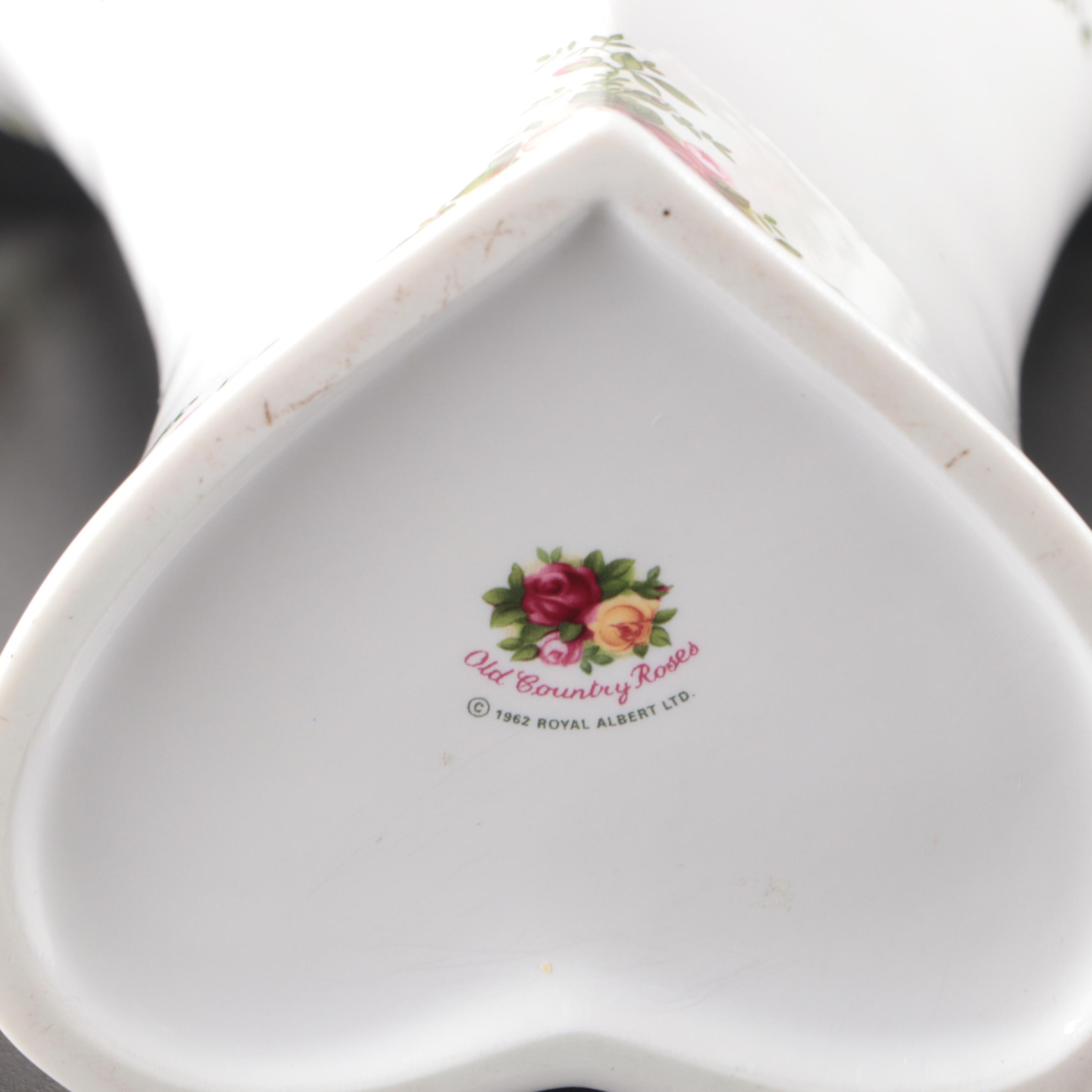 Royal Albert "Old Country Roses" Vase with "Blossom Time" Creamer and Sugar