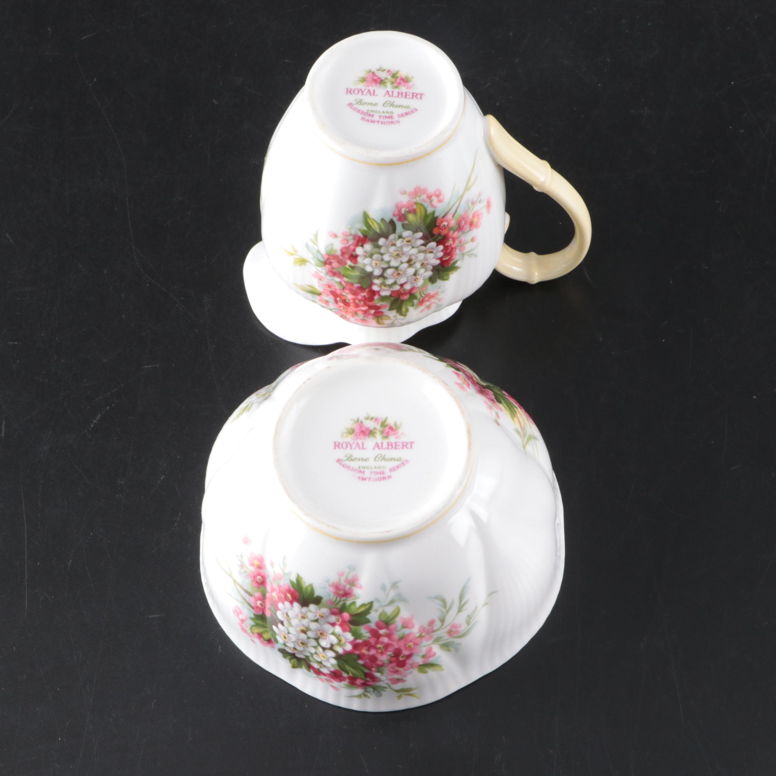 Royal Albert "Old Country Roses" Vase with "Blossom Time" Creamer and Sugar