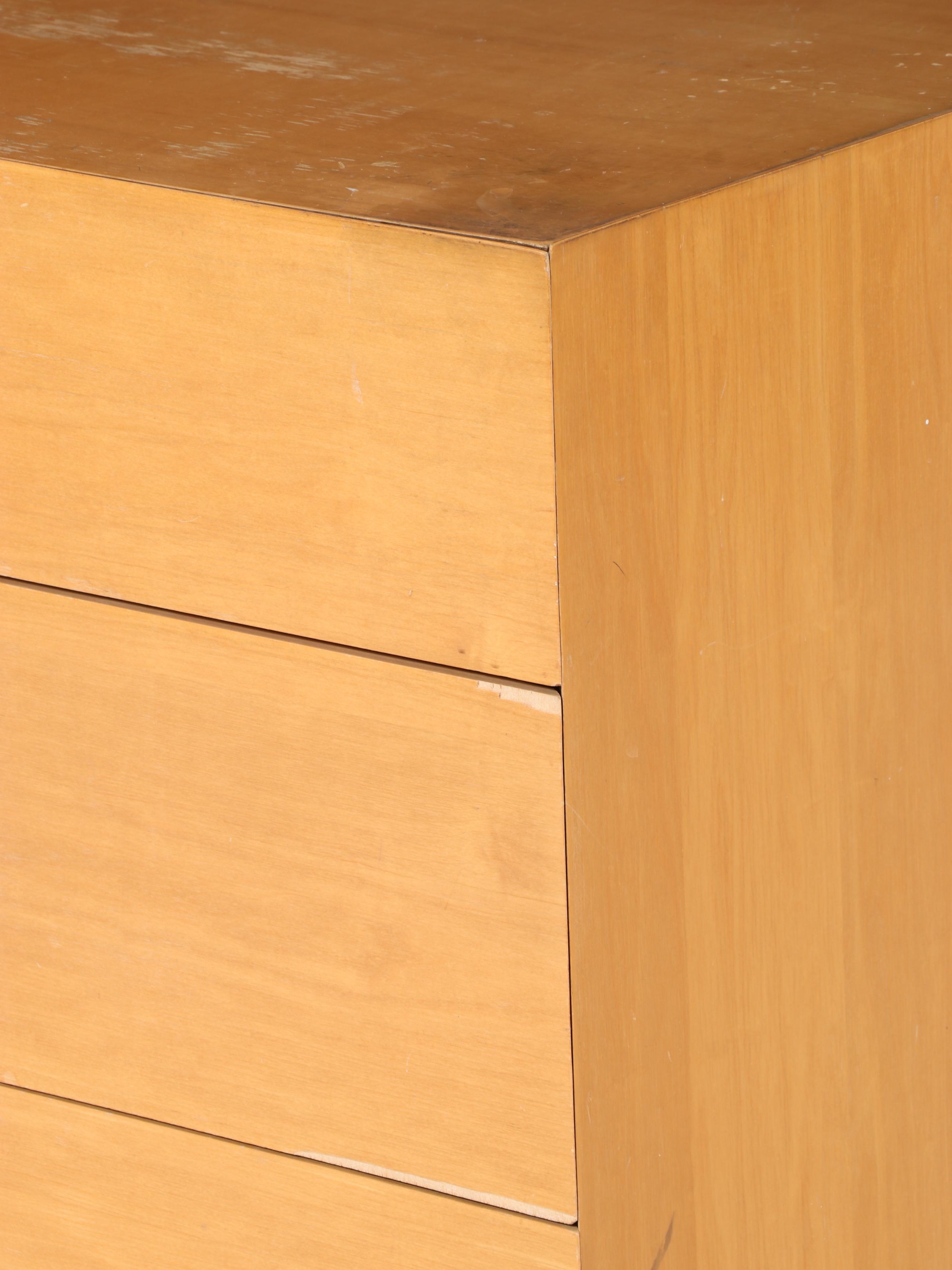 Ramseur Furniture Co. Mid Century Modern Maple Three-Drawer Chest Plus Bookcase