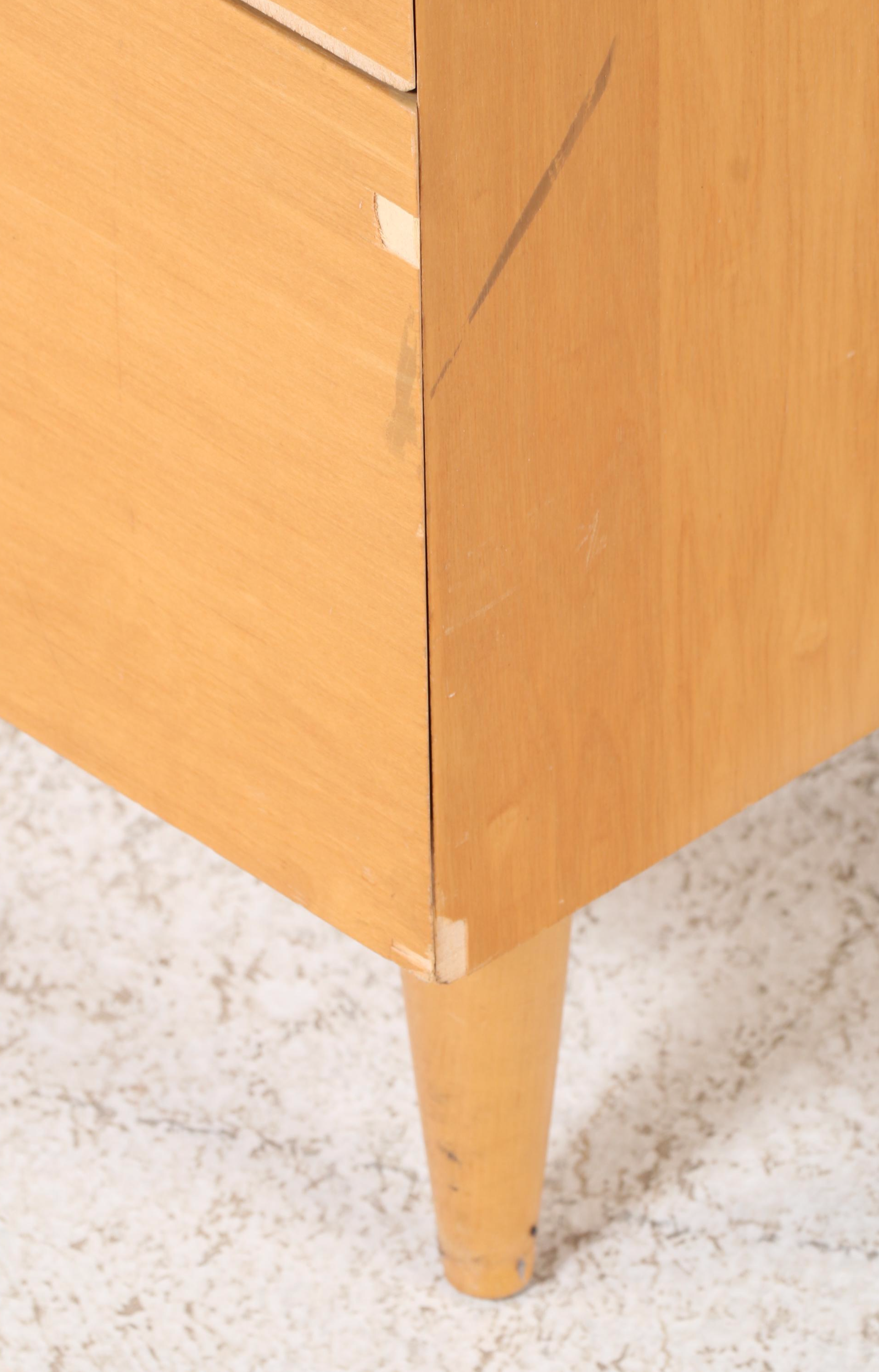 Ramseur Furniture Co. Mid Century Modern Maple Three-Drawer Chest Plus Bookcase