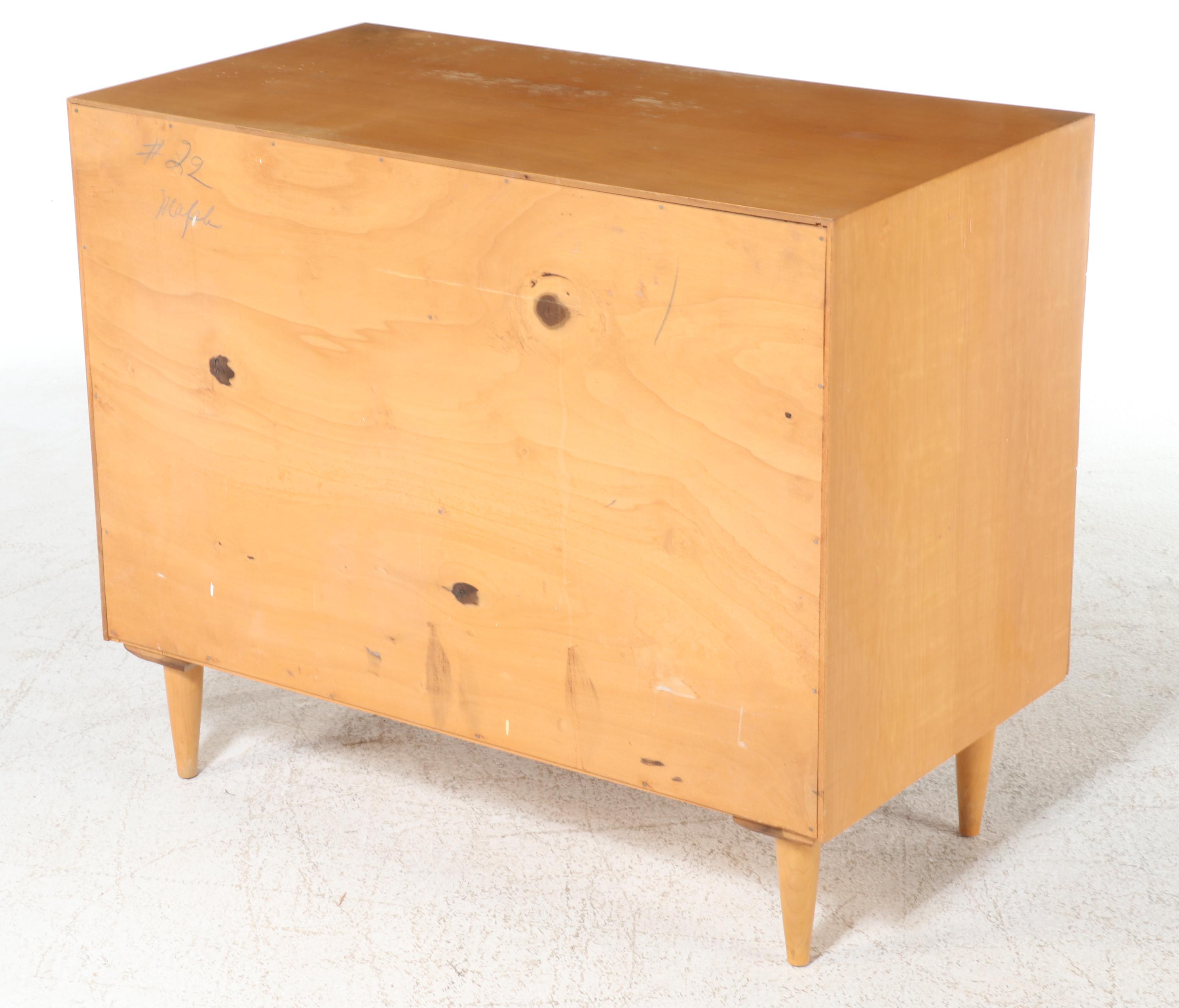 Ramseur Furniture Co. Mid Century Modern Maple Three-Drawer Chest Plus Bookcase