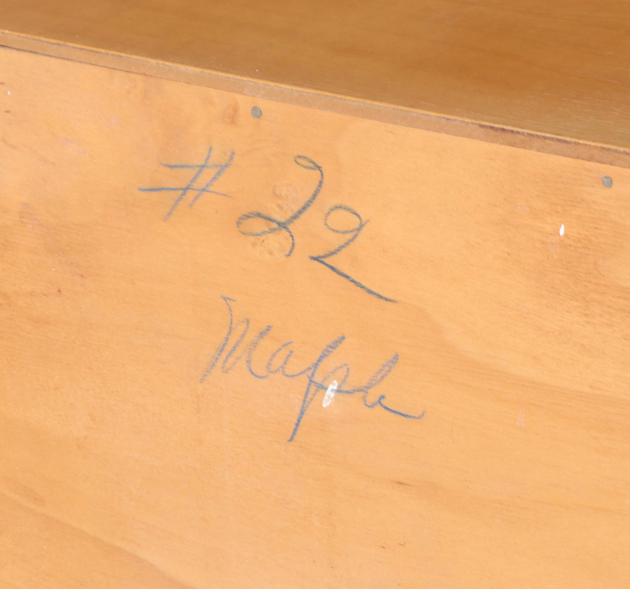 Ramseur Furniture Co. Mid Century Modern Maple Three-Drawer Chest Plus Bookcase