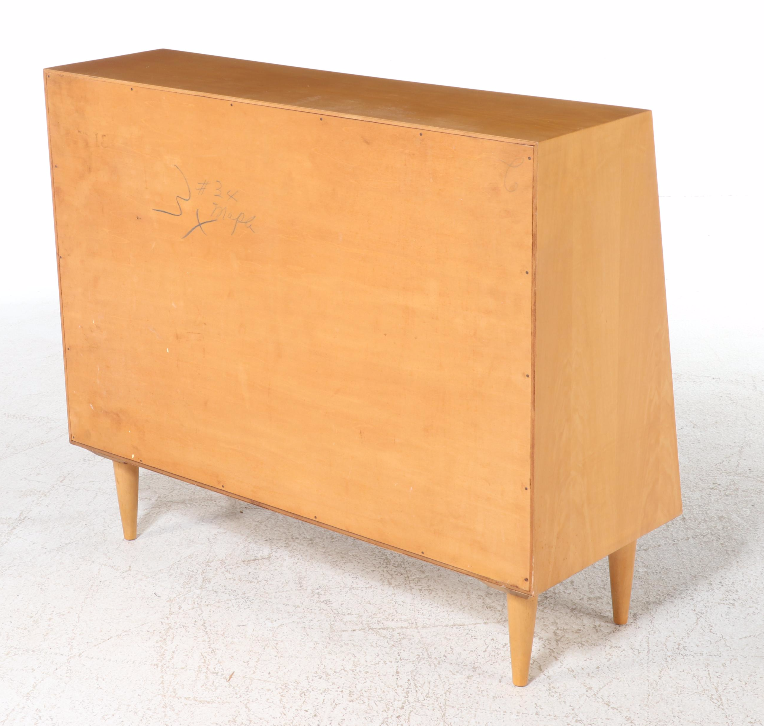 Ramseur Furniture Co. Mid Century Modern Maple Three-Drawer Chest Plus Bookcase