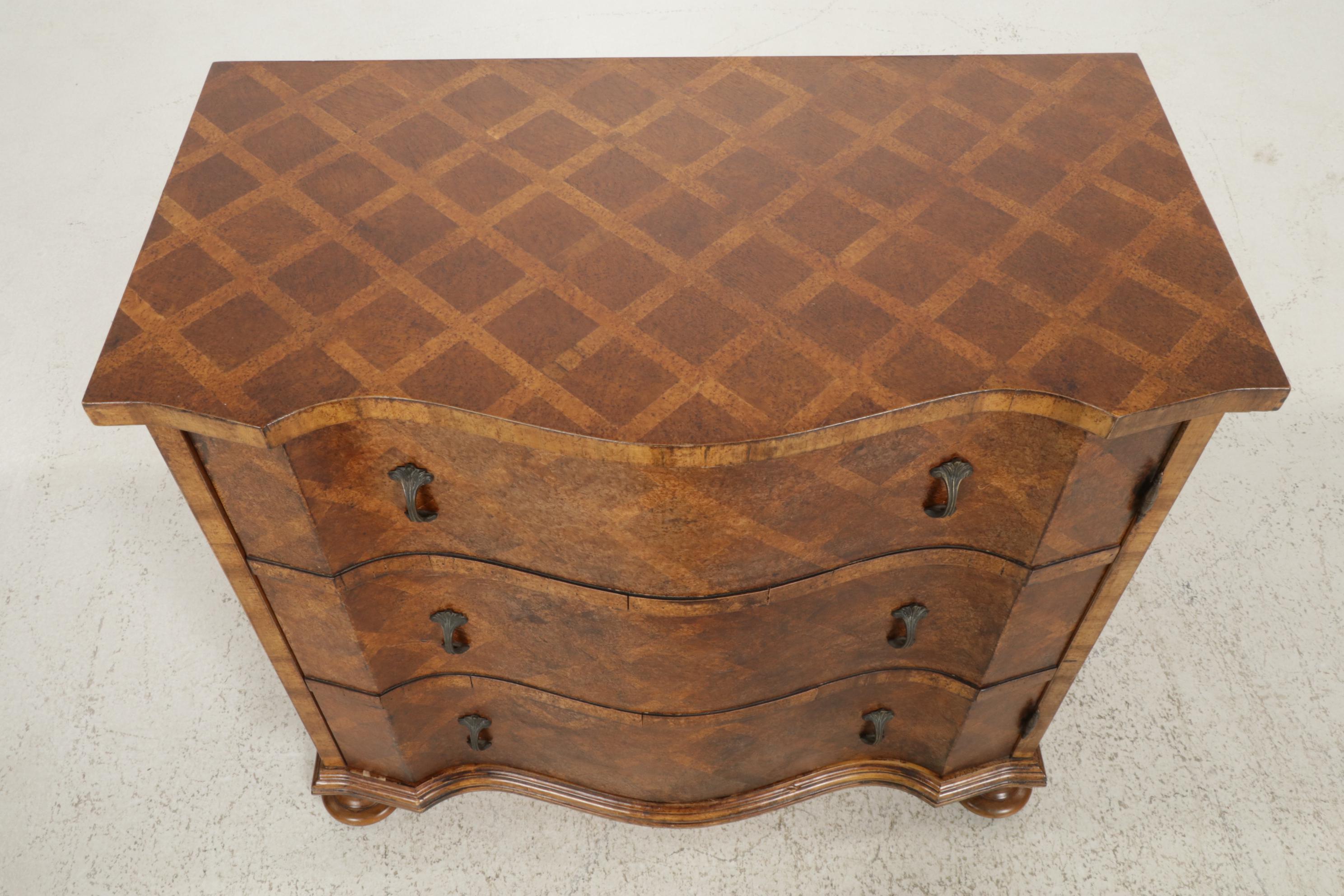 Parquetry Decorated Faux Commode Cabinet
