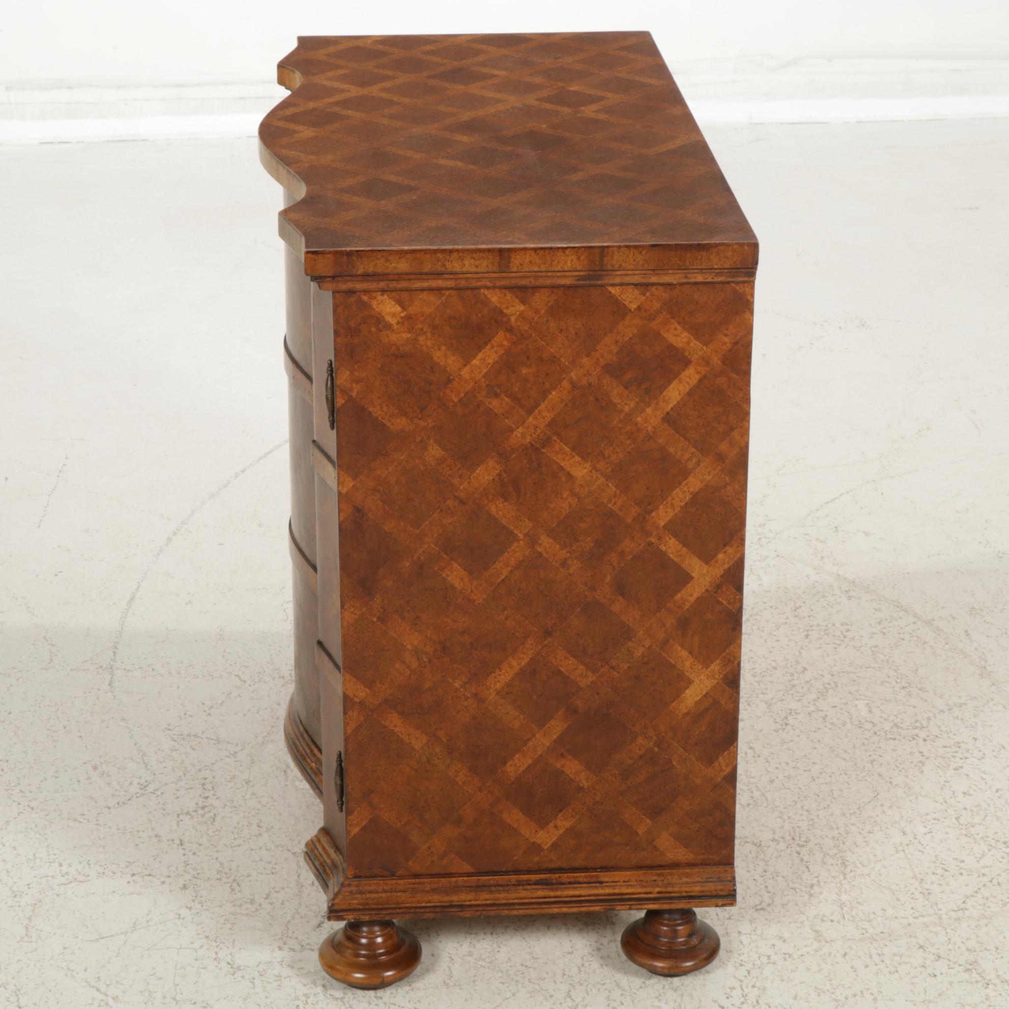Parquetry Decorated Faux Commode Cabinet