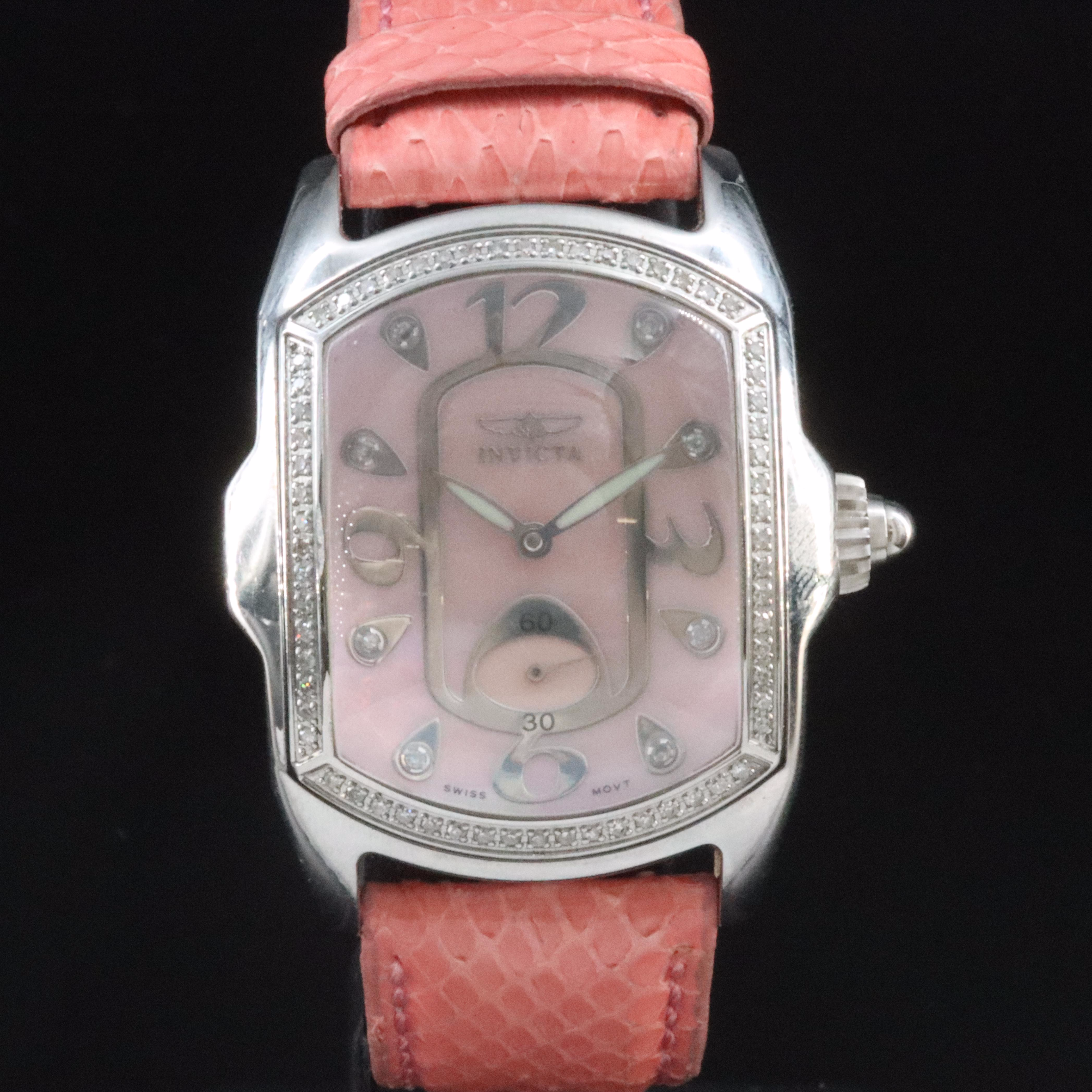 Invicta Lupah Diamond Elements ref. 2377 Mother-of-Pearl Steel Quartz Watch