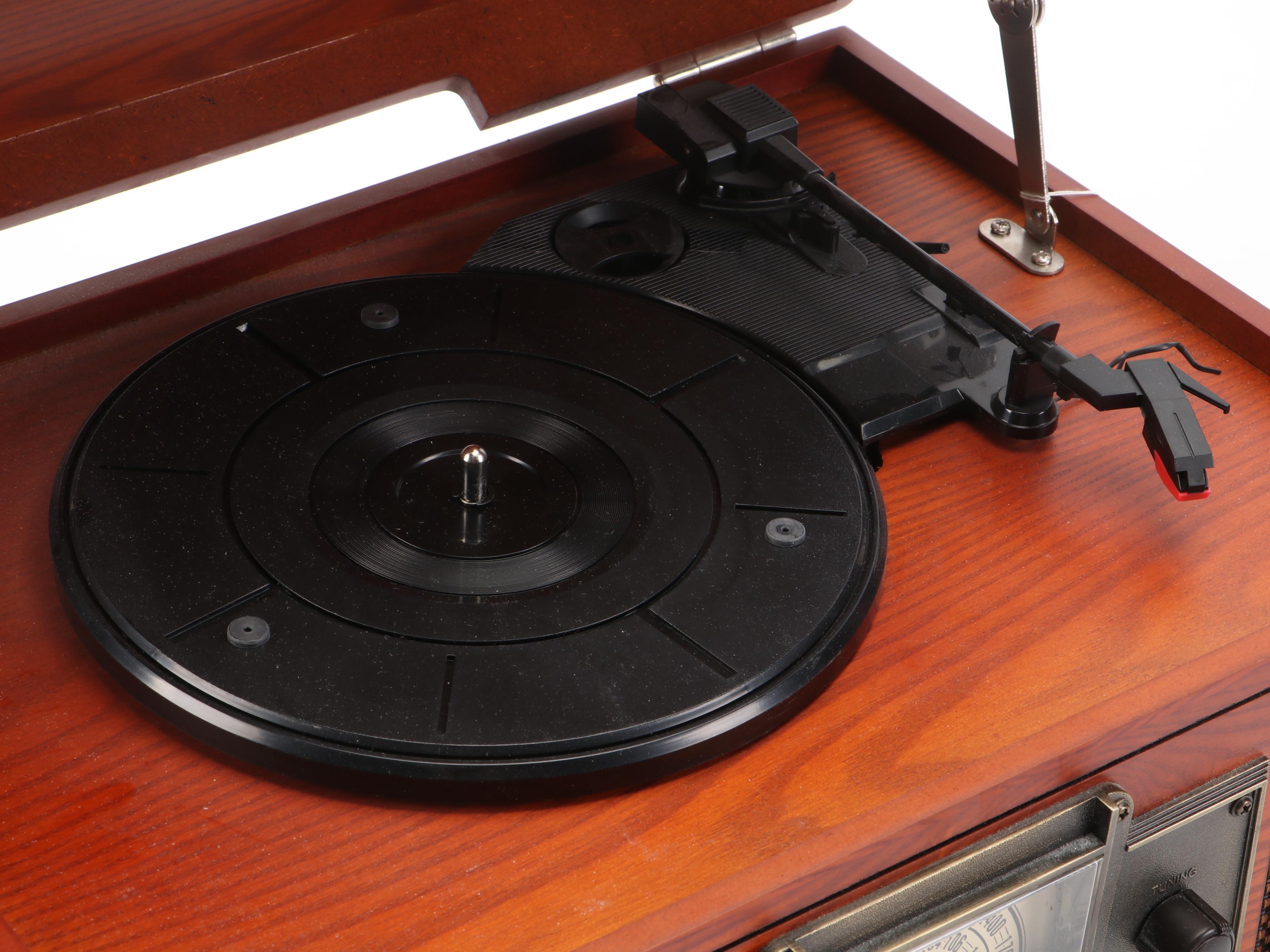 Crosley Oak Wood Combination Radio, Record Player and CD Player