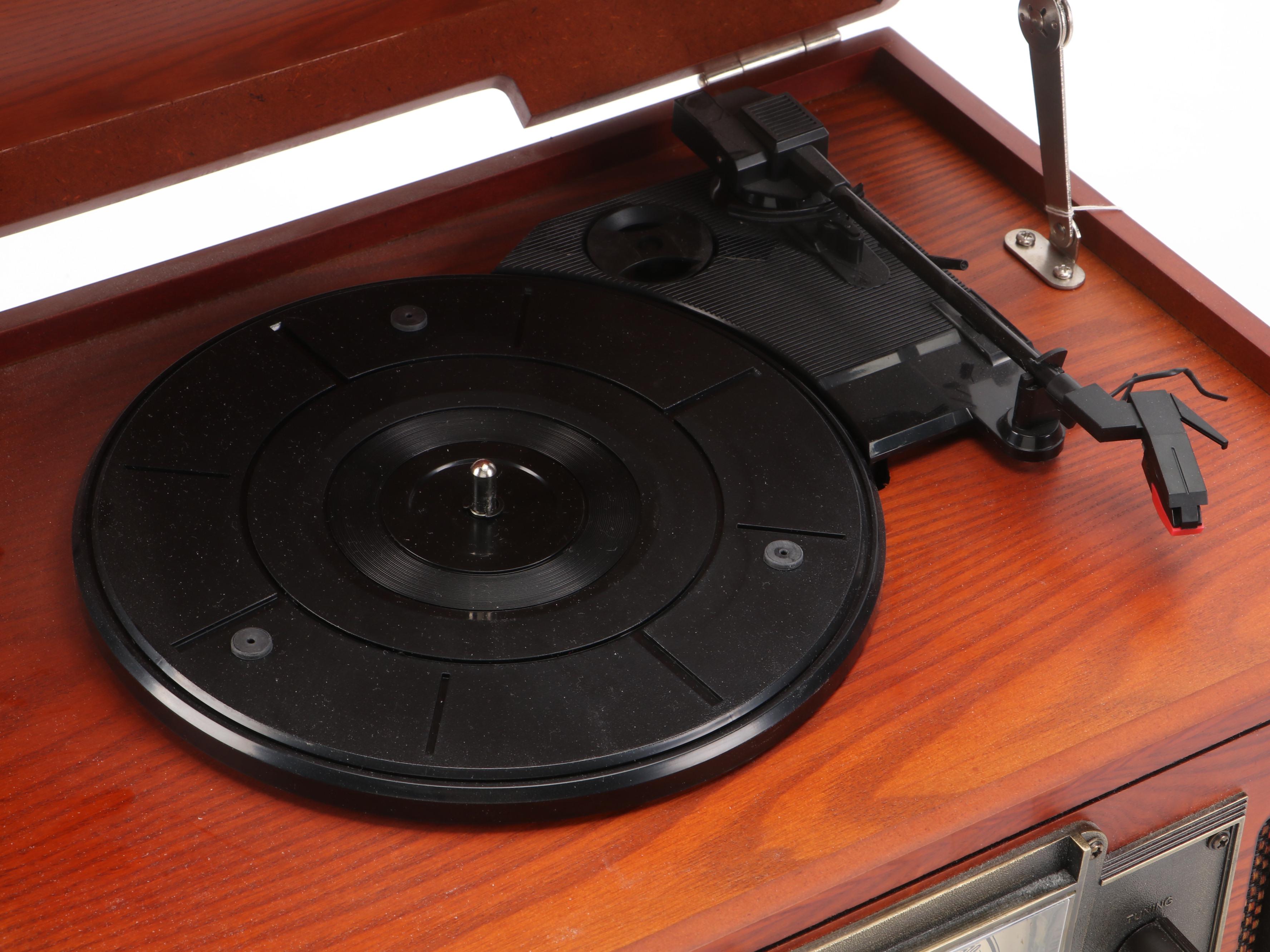 Crosley Oak Wood Combination Radio, Record Player and CD Player