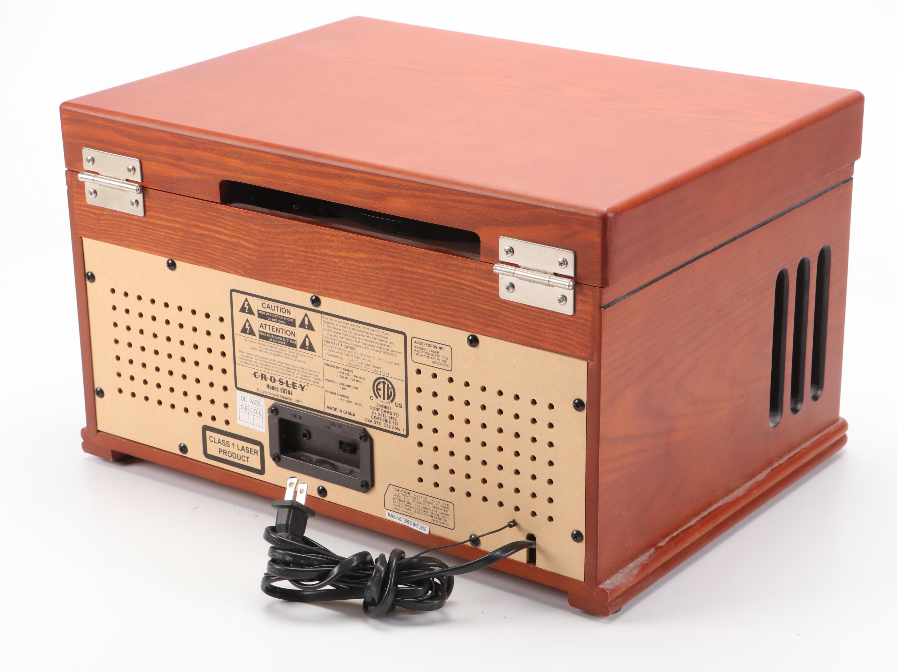 Crosley Oak Wood Combination Radio, Record Player and CD Player