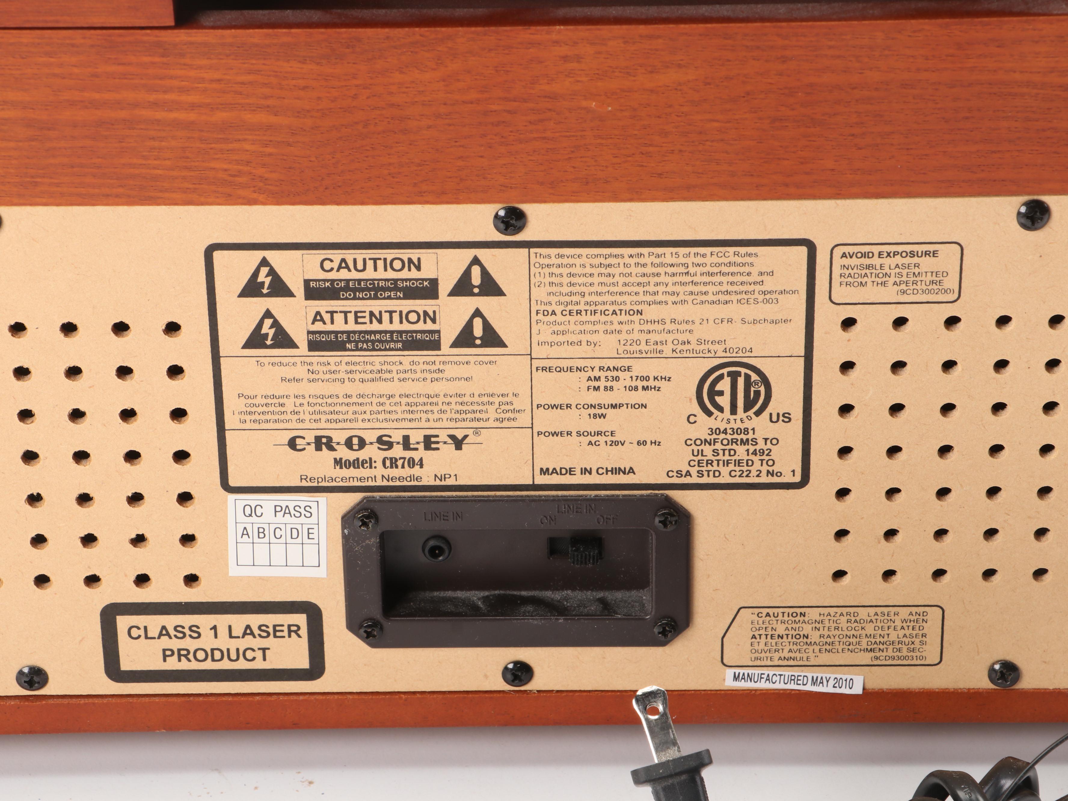 Crosley Oak Wood Combination Radio, Record Player and CD Player