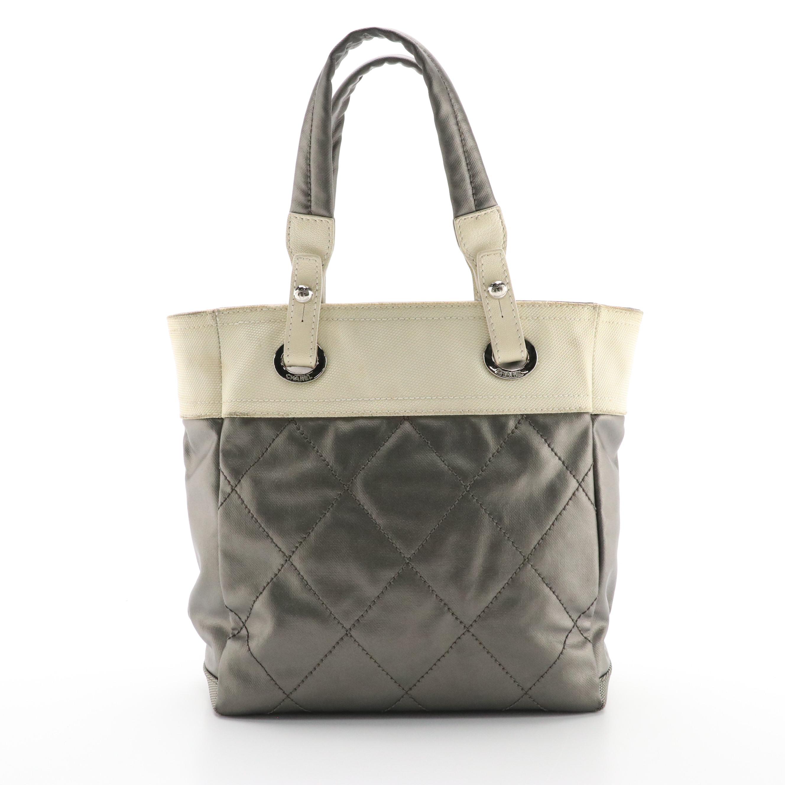 Chanel Quilted Biarritz Tote with CC Chain-Link Charm